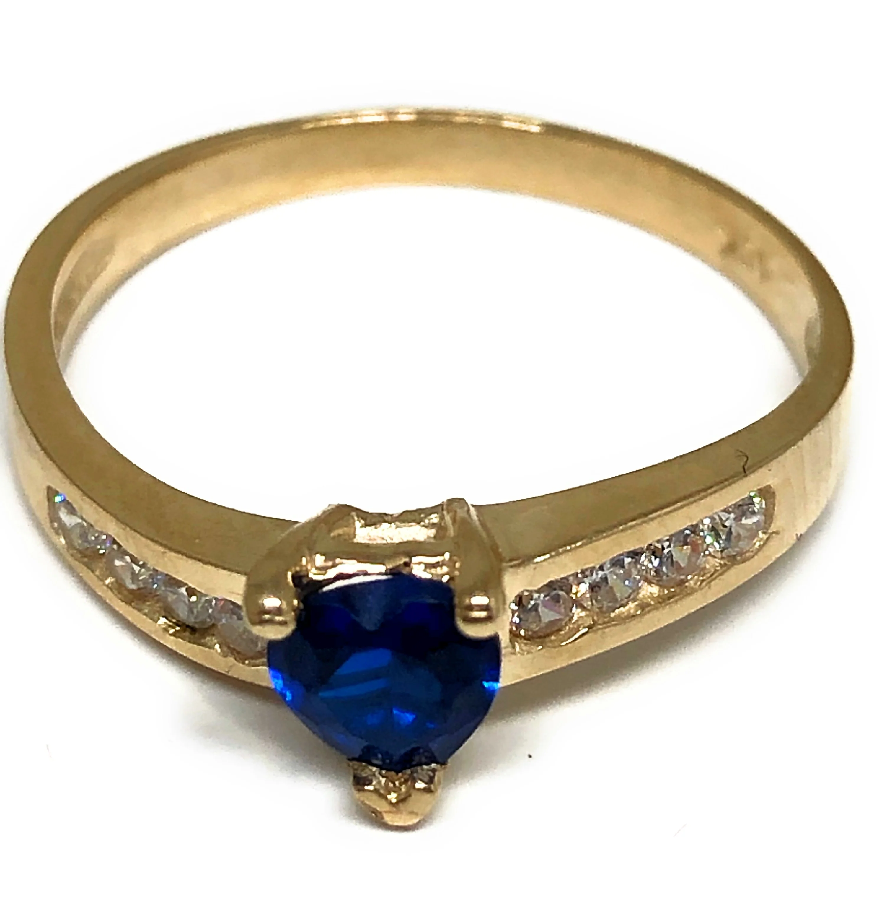 10k Solid Gold Yellow Gold Heart CZ Ring (PINK, PURPLE, BLUE, GREEN,YELLOW) - Image 5