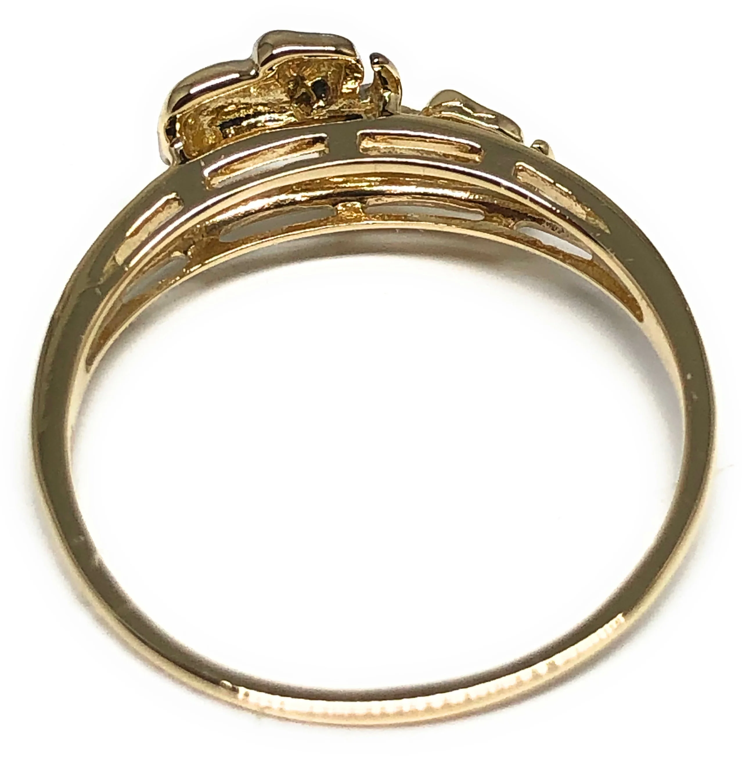 10k Solid Gold 2-Tone Elephant Ring (FC 86) - Image 3