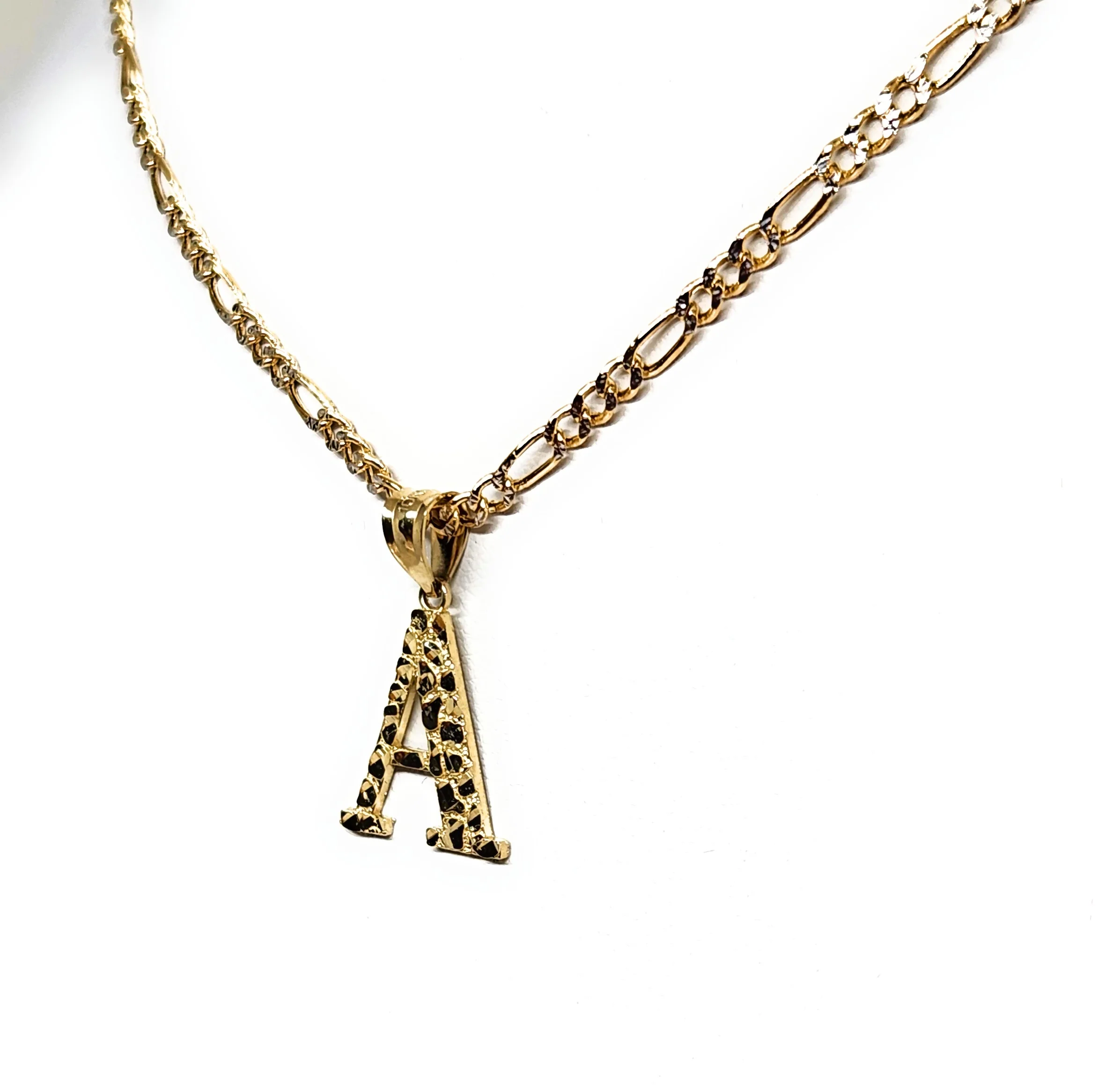 10k Solid Gold BLOCK NUGGET CUSTOMIZED SMALL Initial Letter Pendant - Image 10