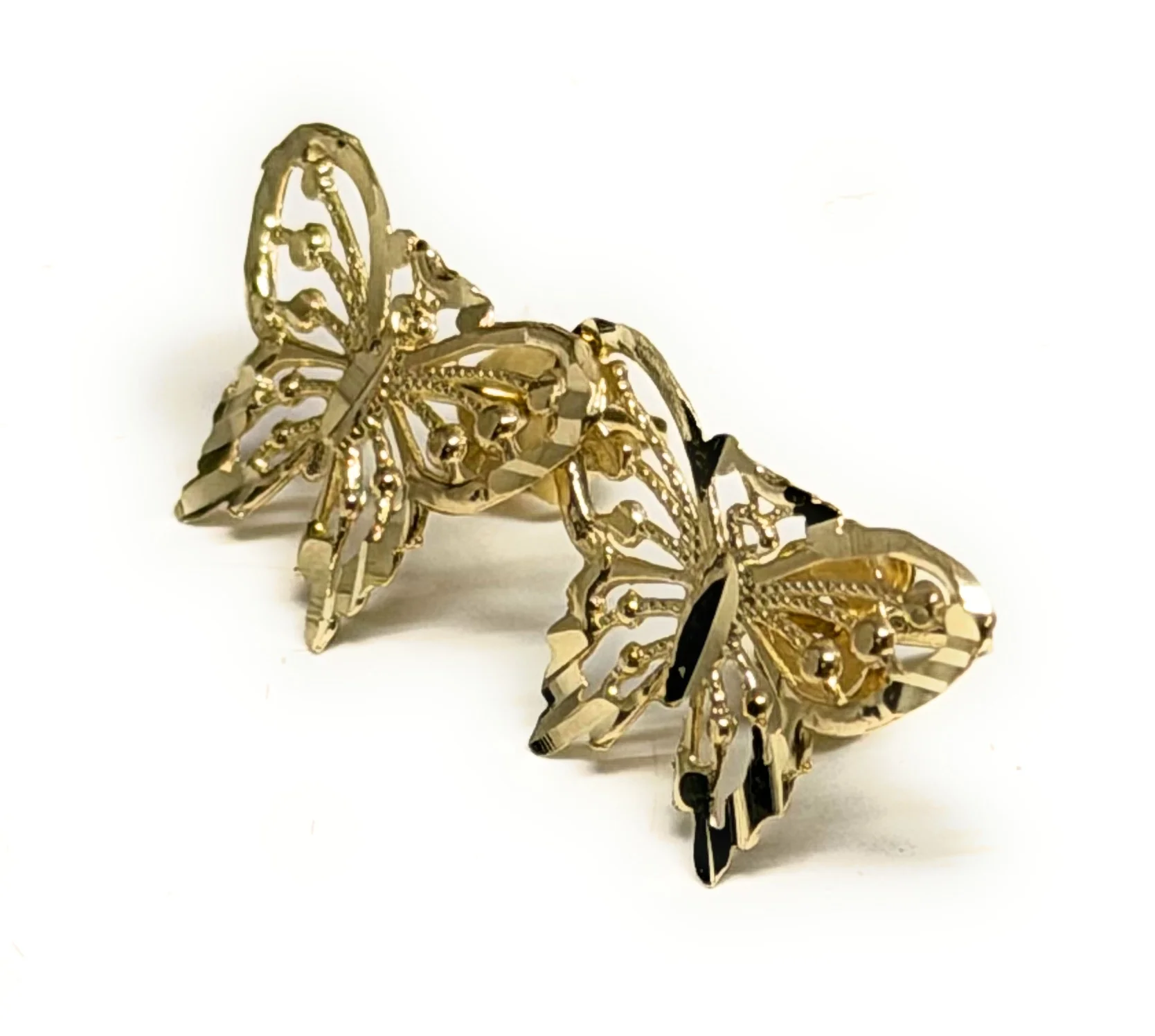 10k Solid Gold BUTTERFLY Dainty Stud Earrings - Image 3