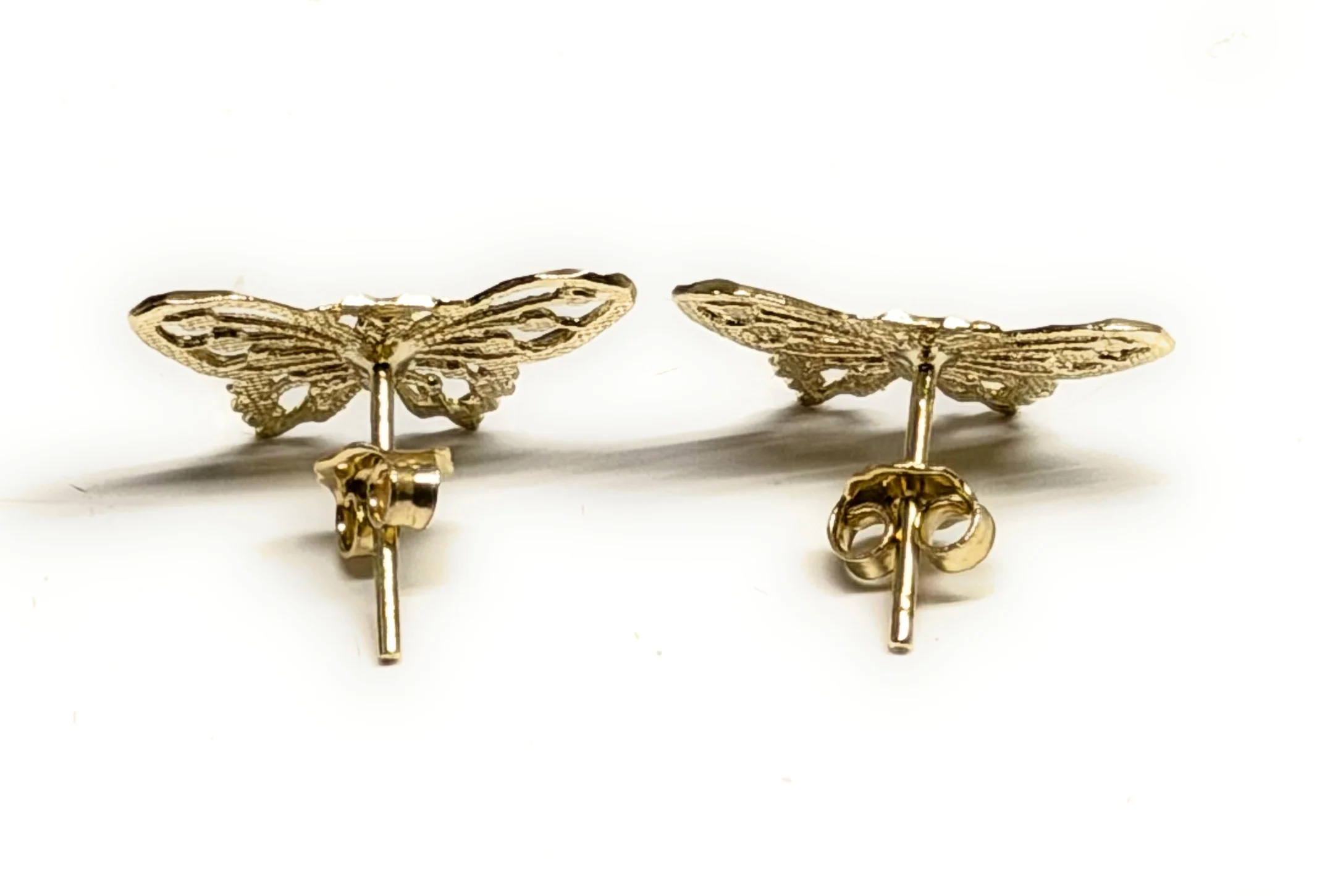 10k Solid Gold BUTTERFLY Dainty Stud Earrings - Image 4