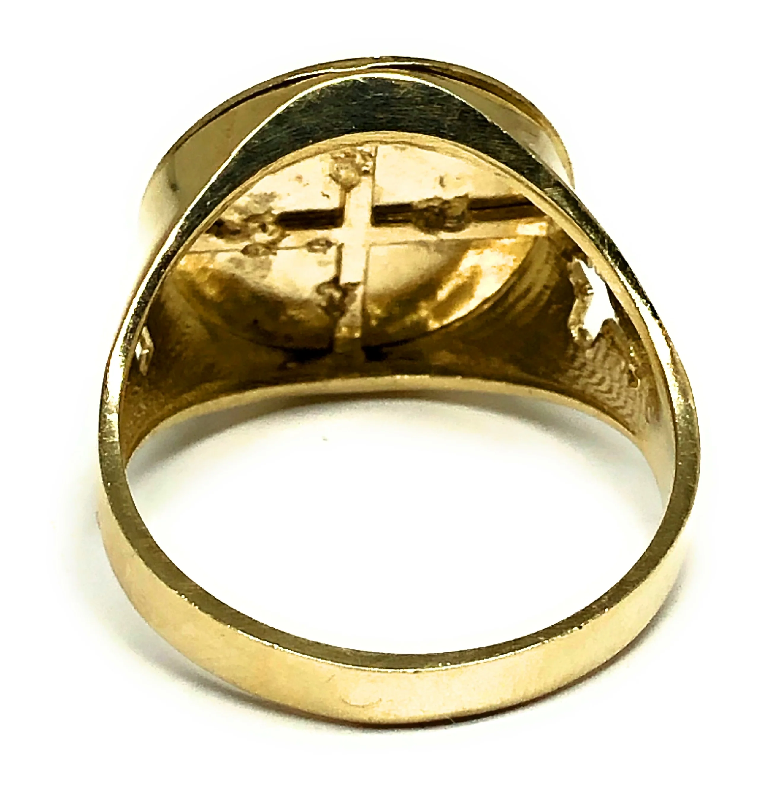 10k Solid Gold Classic 2-Tone Round Last Supper Ring (7.5g) - Image 4