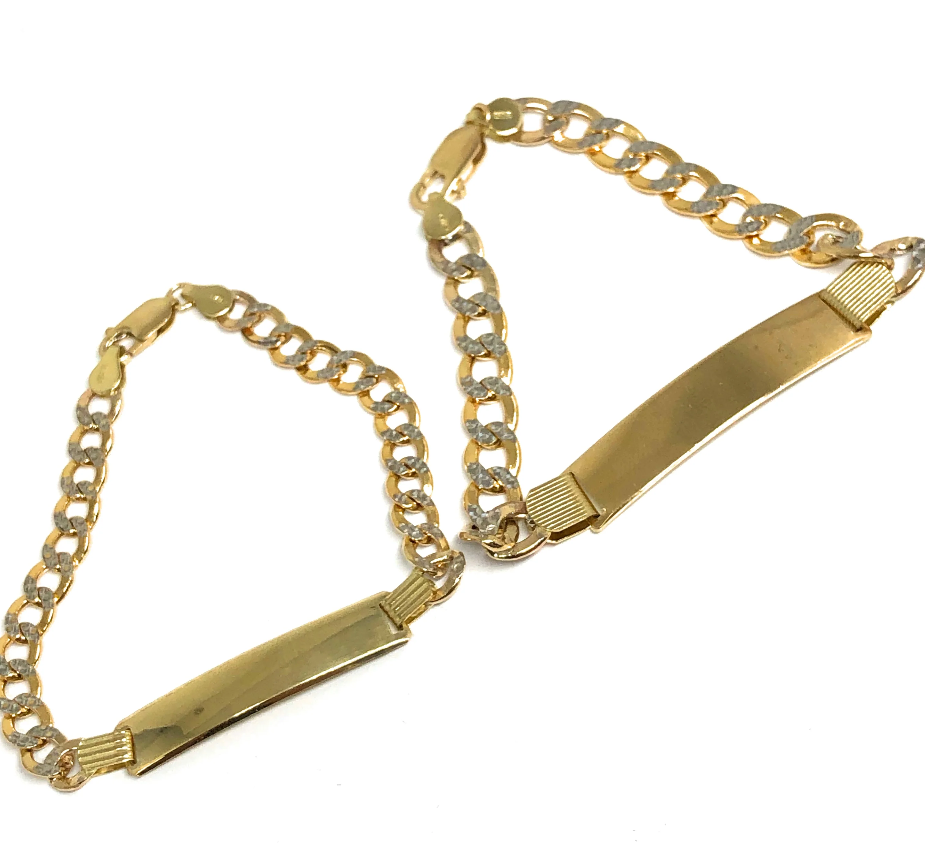 10k Solid Gold Cuban Link Brracelet 8-8.5 inch length 6.5-8mm Width Diamond Cut (White Gold) (Free Engraving, Email us name!) - Image 2
