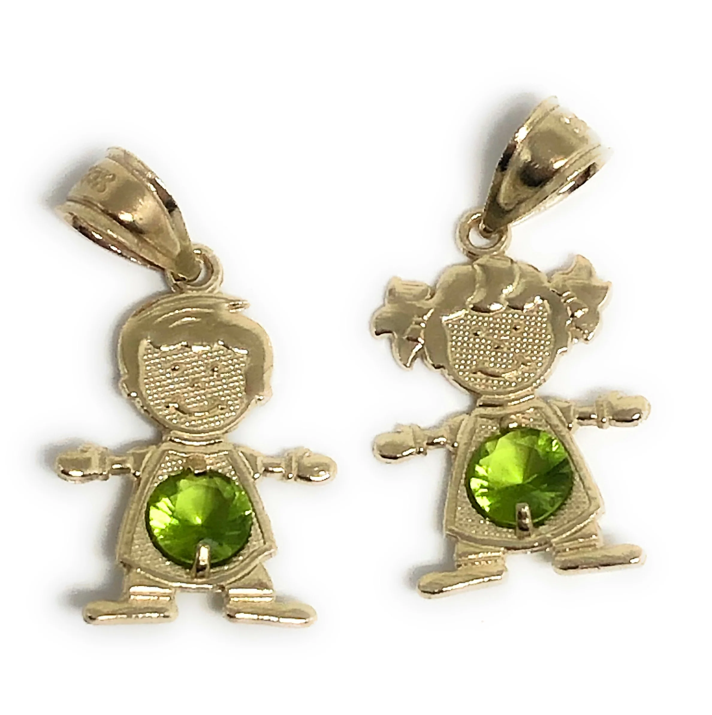 10k Solid Gold CUSTOMIZED Girl/Boy Children CZ Birthstone Month Pendant - Image 10