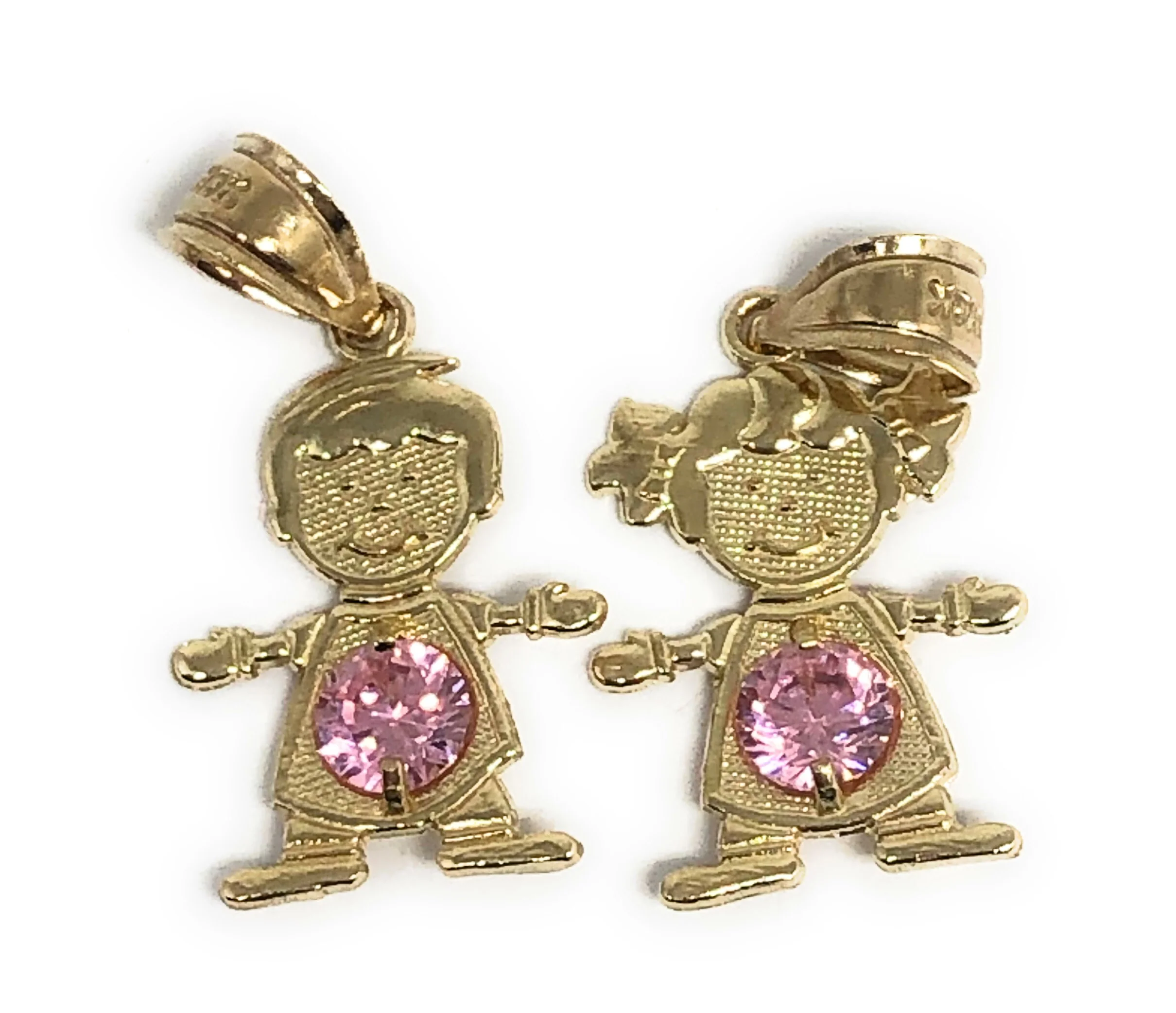10k Solid Gold CUSTOMIZED Girl/Boy Children CZ Birthstone Month Pendant - Image 12