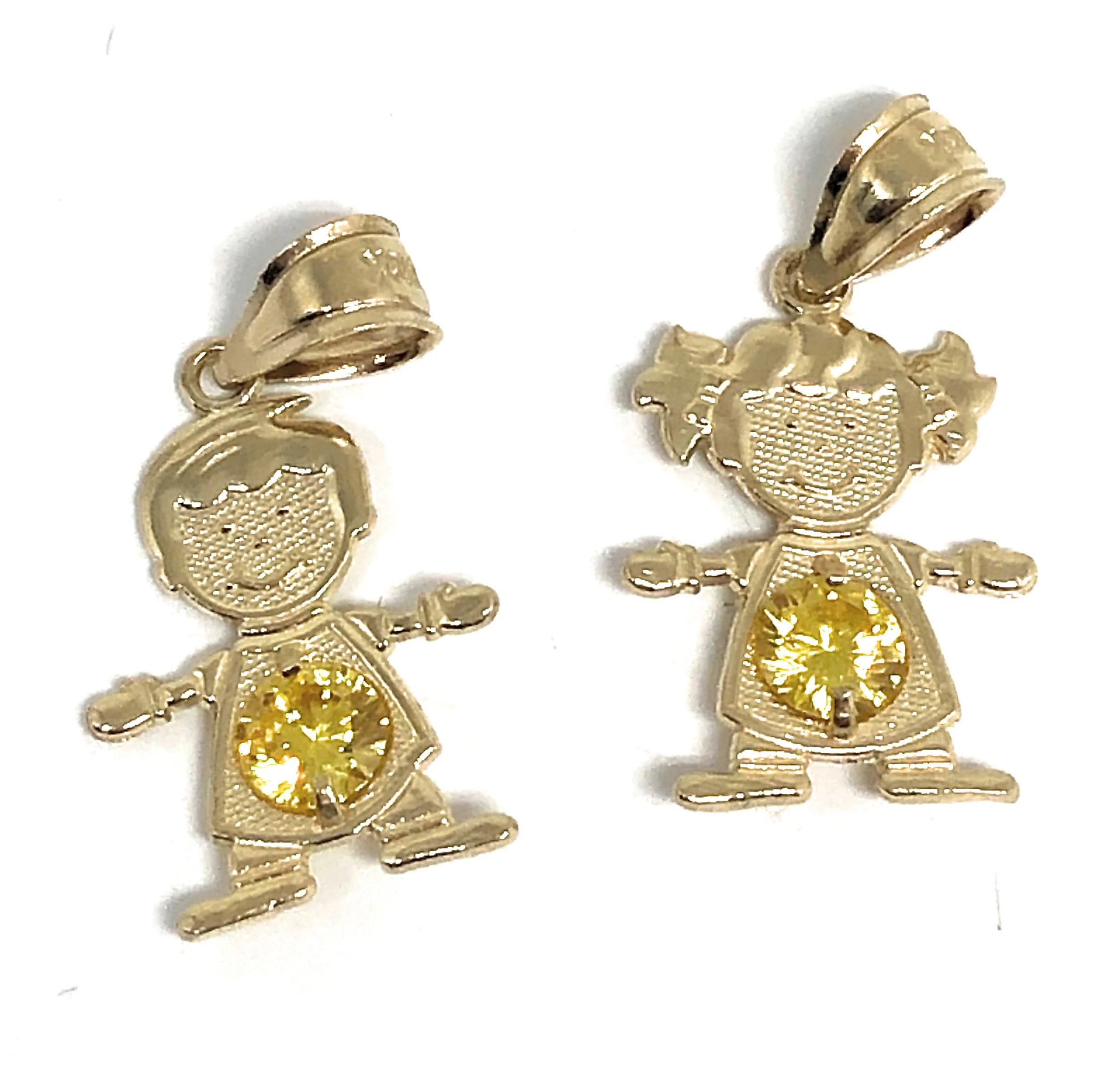 10k Solid Gold CUSTOMIZED Girl/Boy Children CZ Birthstone Month Pendant - Image 13