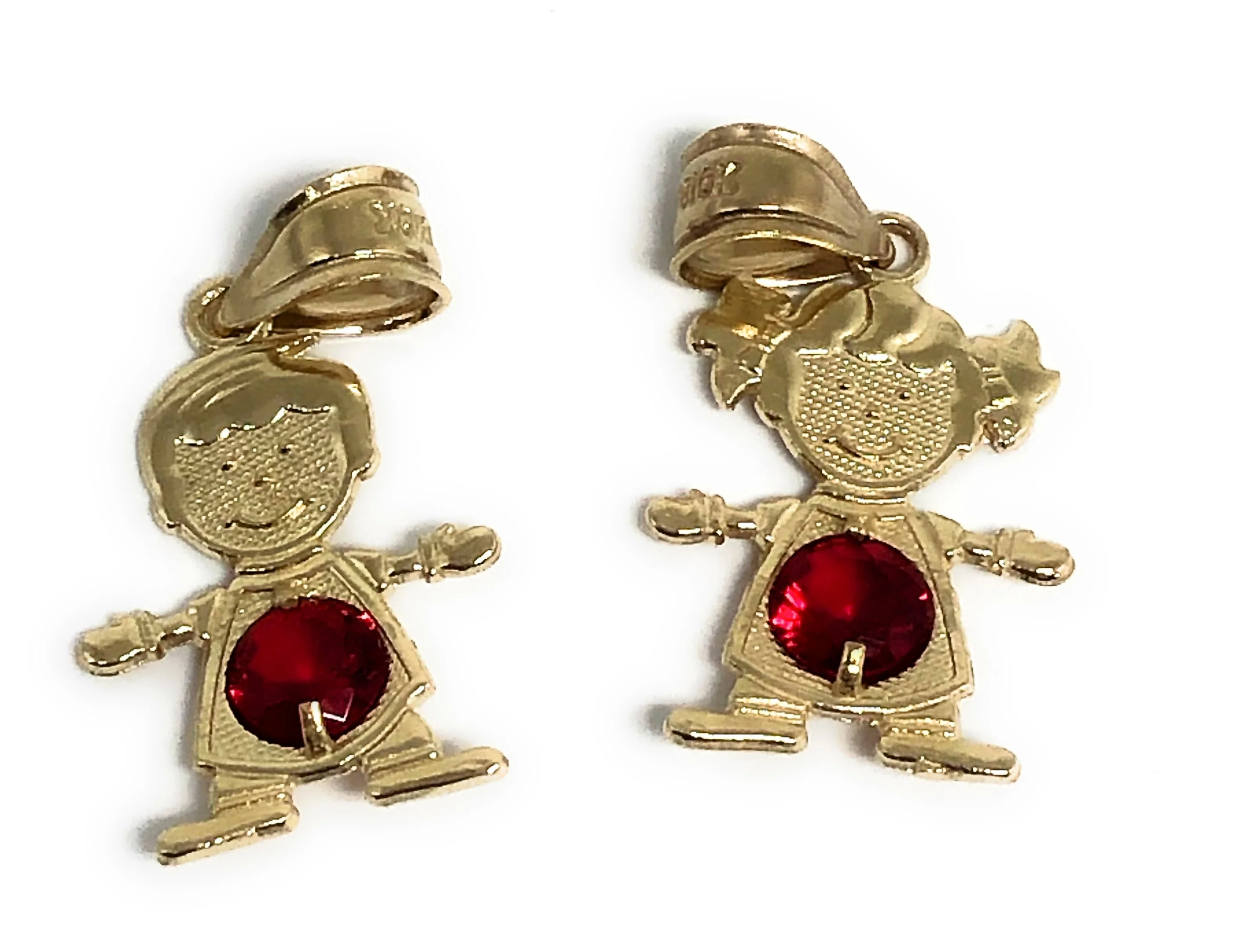 10k Solid Gold CUSTOMIZED Girl/Boy Children CZ Birthstone Month Pendant - Image 3