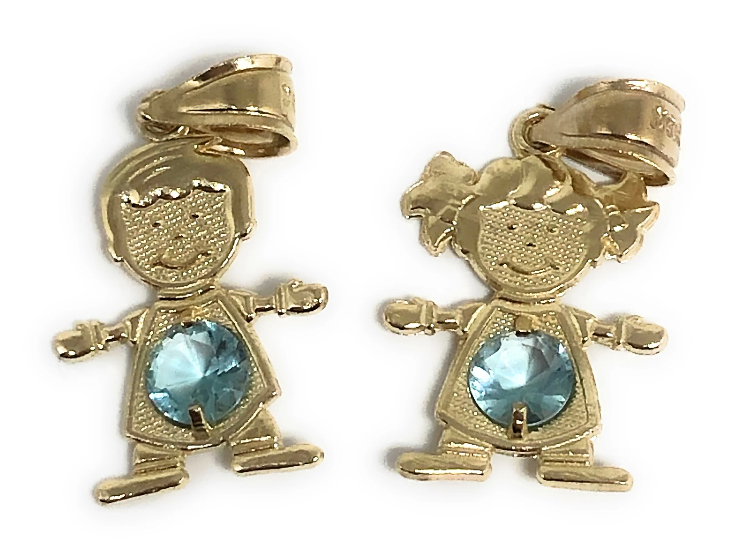 10k Solid Gold CUSTOMIZED Girl/Boy Children CZ Birthstone Month Pendant - Image 5