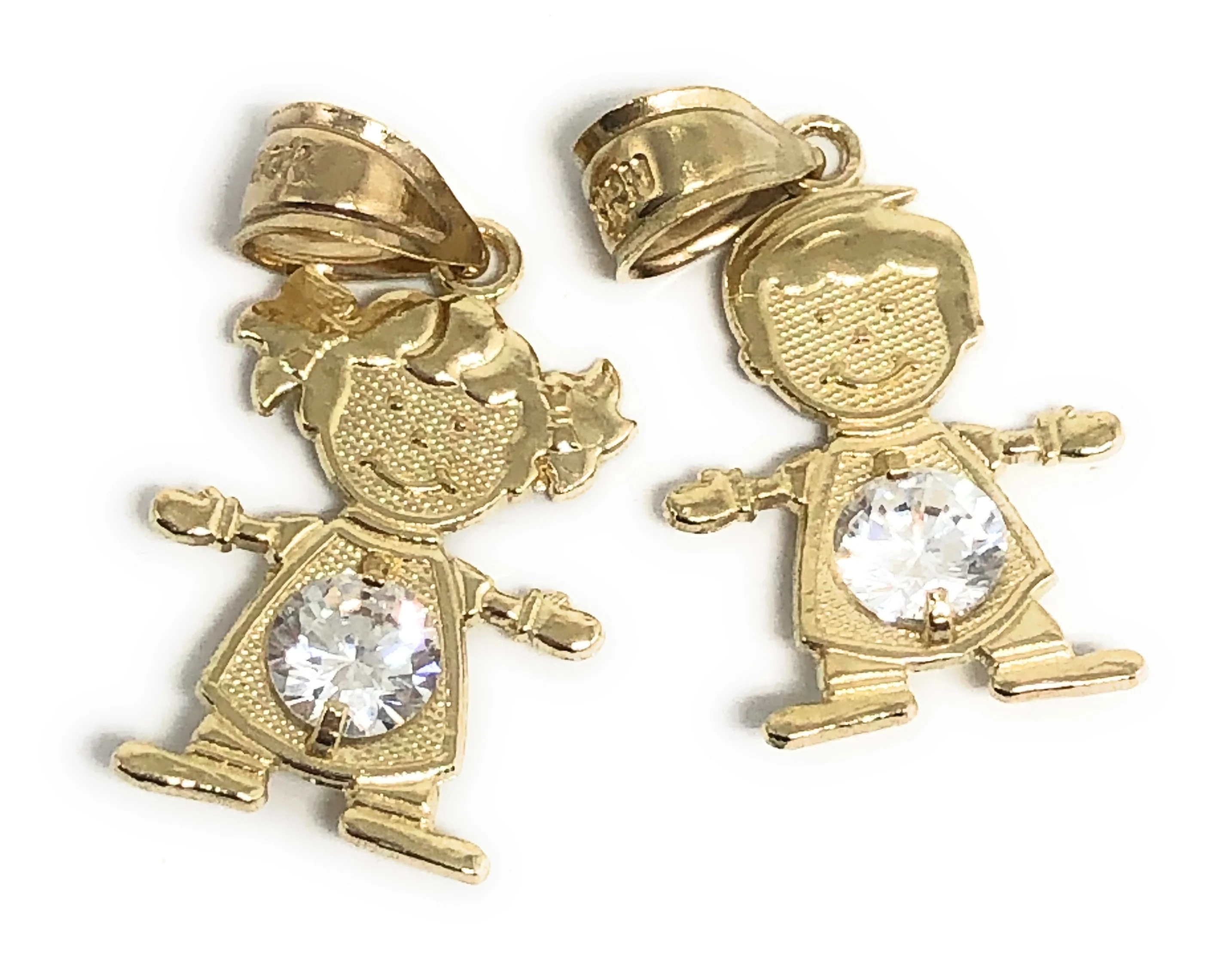 10k Solid Gold CUSTOMIZED Girl/Boy Children CZ Birthstone Month Pendant - Image 6