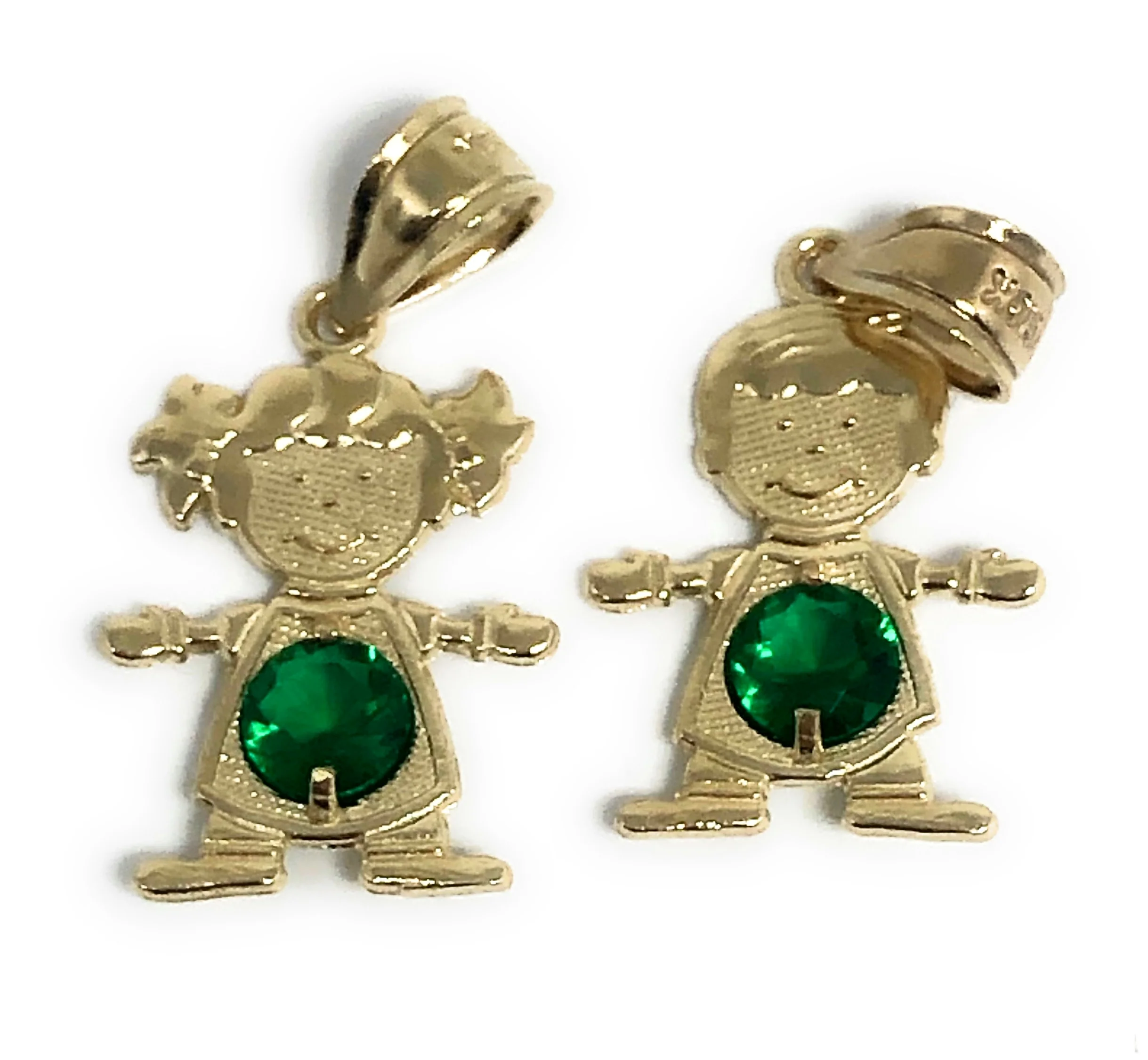10k Solid Gold CUSTOMIZED Girl/Boy Children CZ Birthstone Month Pendant - Image 7