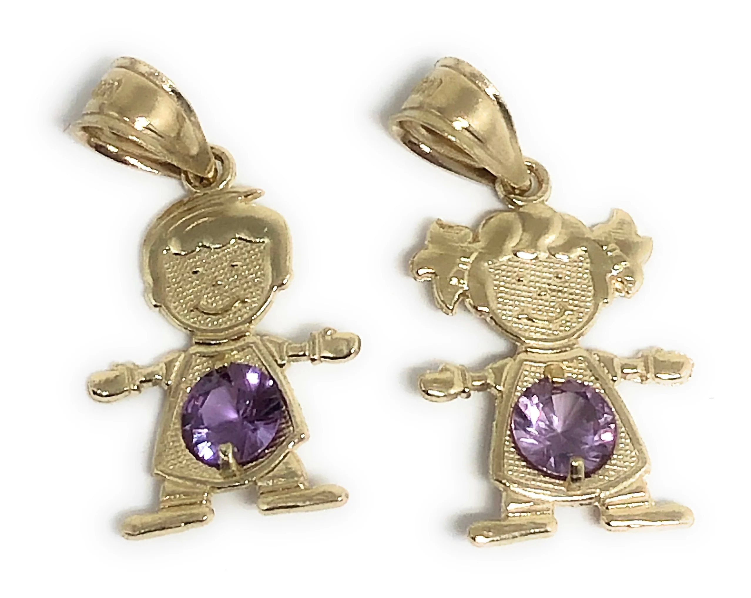 10k Solid Gold CUSTOMIZED Girl/Boy Children CZ Birthstone Month Pendant - Image 8