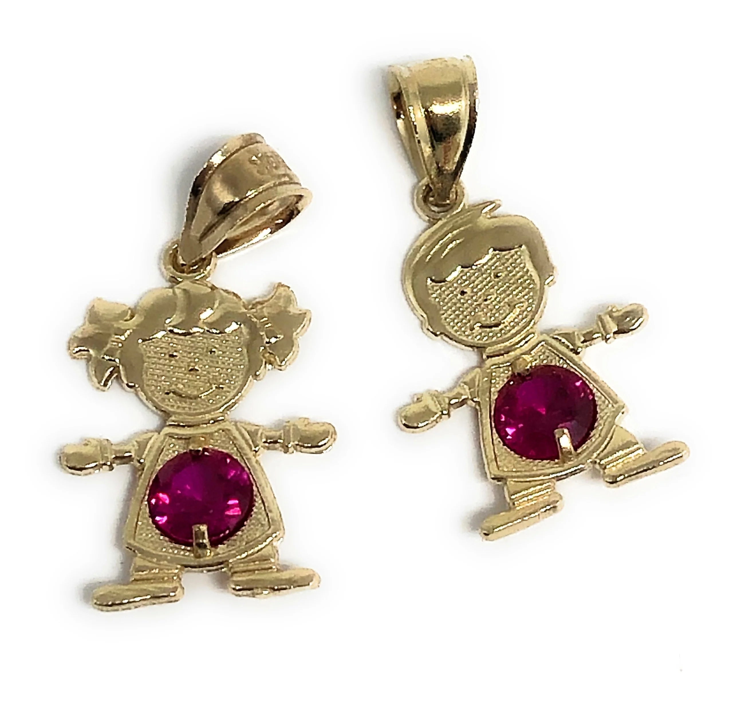 10k Solid Gold CUSTOMIZED Girl/Boy Children CZ Birthstone Month Pendant - Image 9