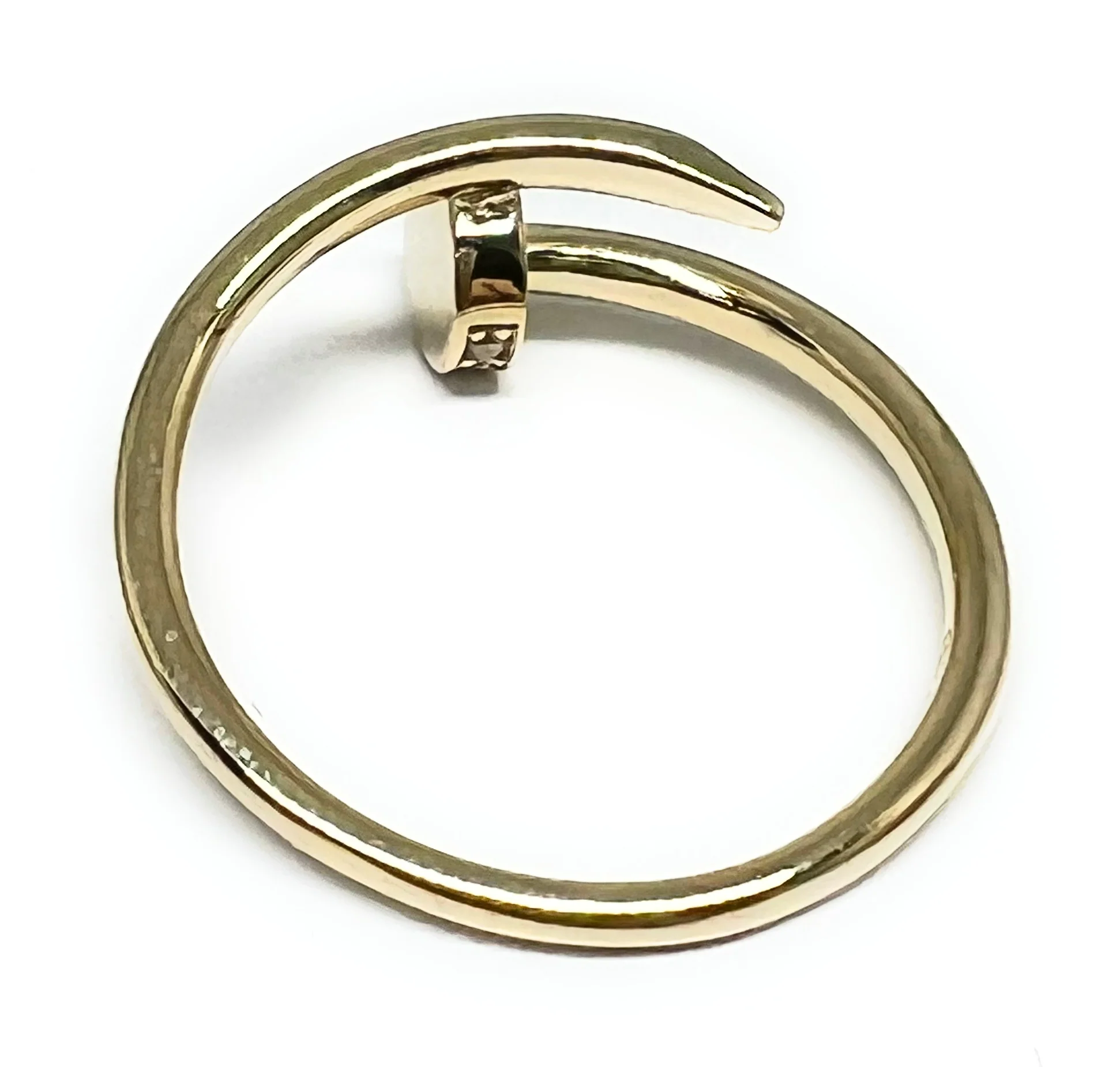 10k Solid Gold CZ Nail Ring (FC 134) - Image 2