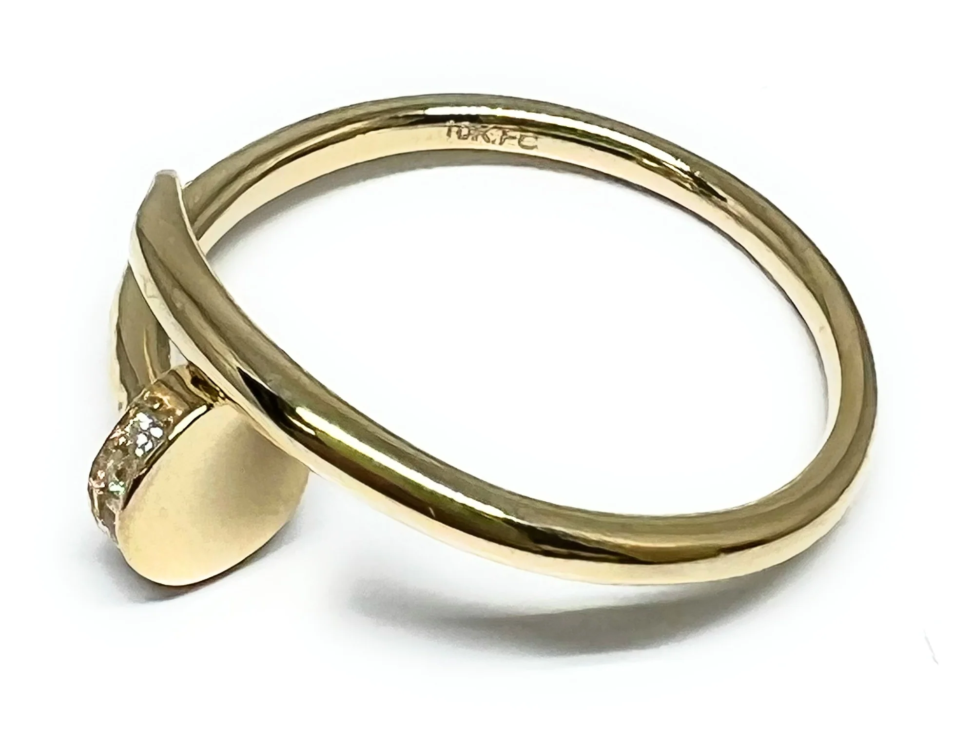10k Solid Gold CZ Nail Ring (FC 134) - Image 3