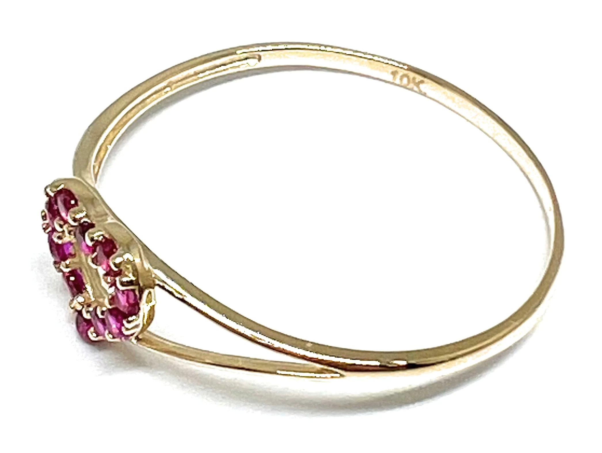 10k Solid Gold Dainty Heart Red CZ Ring (FC 149) - Image 2