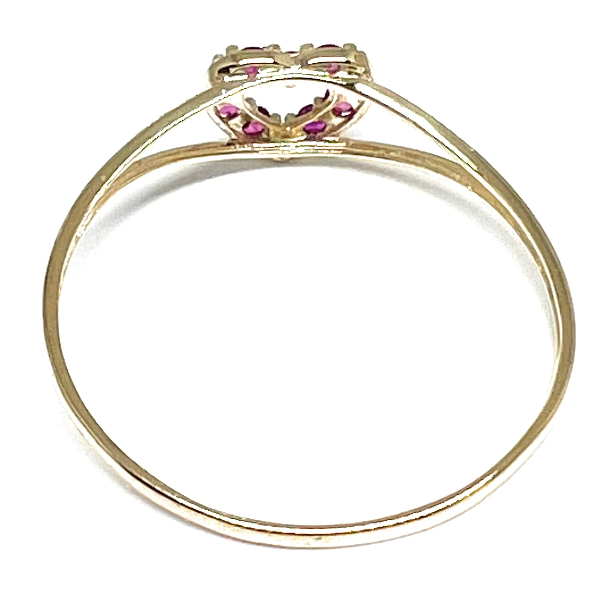 10k Solid Gold Dainty Heart Red CZ Ring (FC 149) - Image 3
