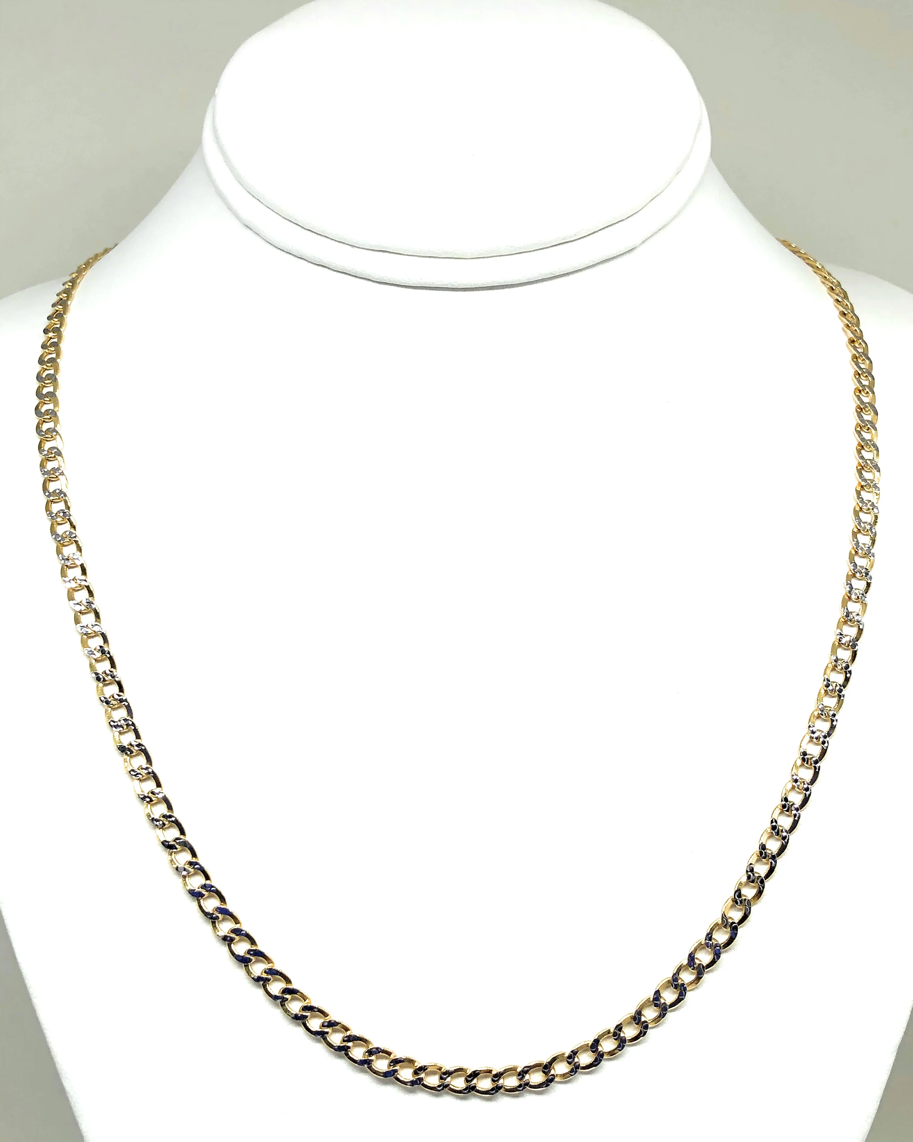 10k Solid Gold Diamond Cut (White Gold) Cuban CURB Link Chain 18-26 inches 5.2mm (Semi-Hollow Style) - Image 4