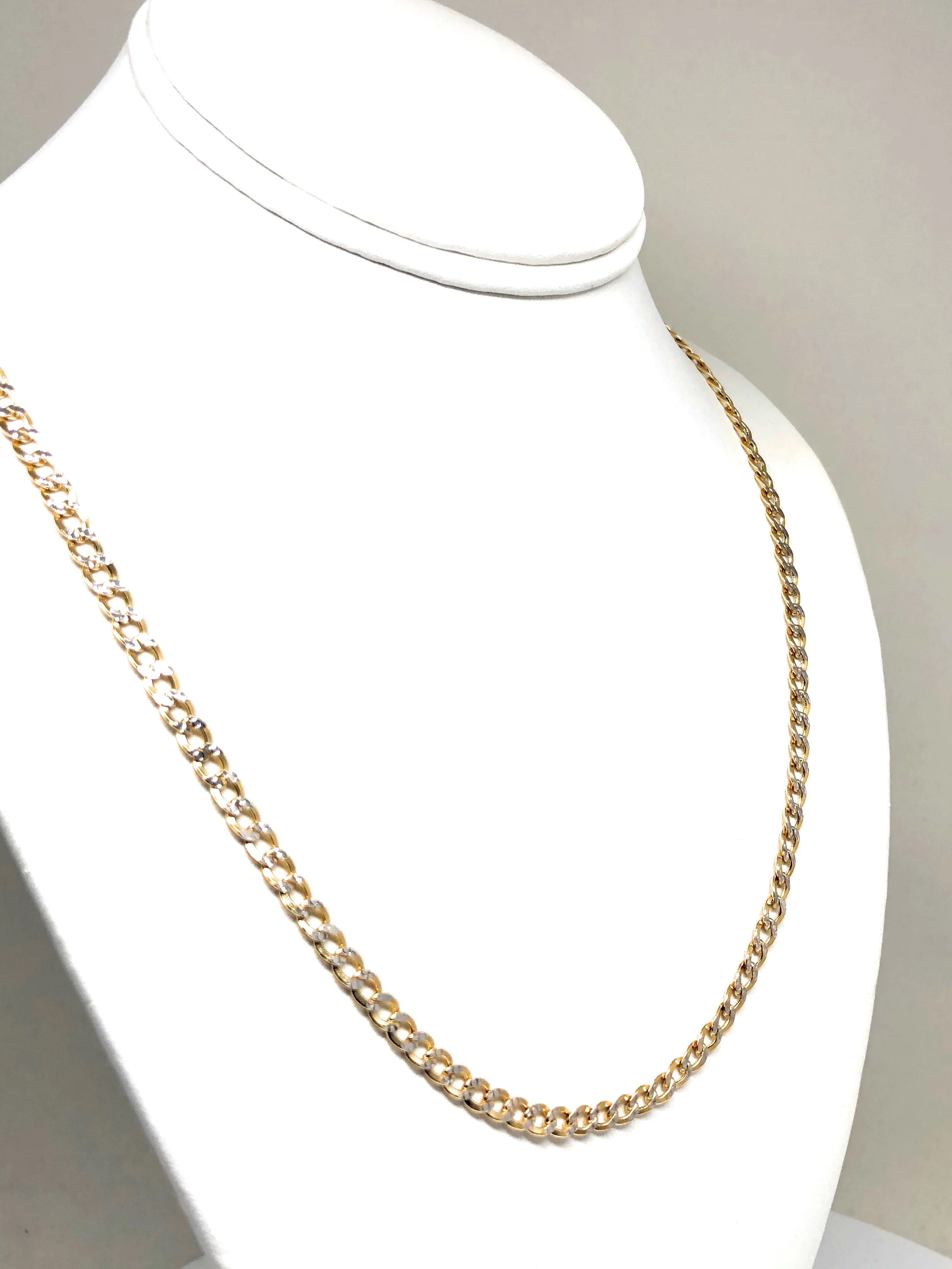 10k Solid Gold Diamond Cut (White Gold) Cuban CURB Link Chain 18-26 inches 5.2mm (Semi-Hollow Style) - Image 6