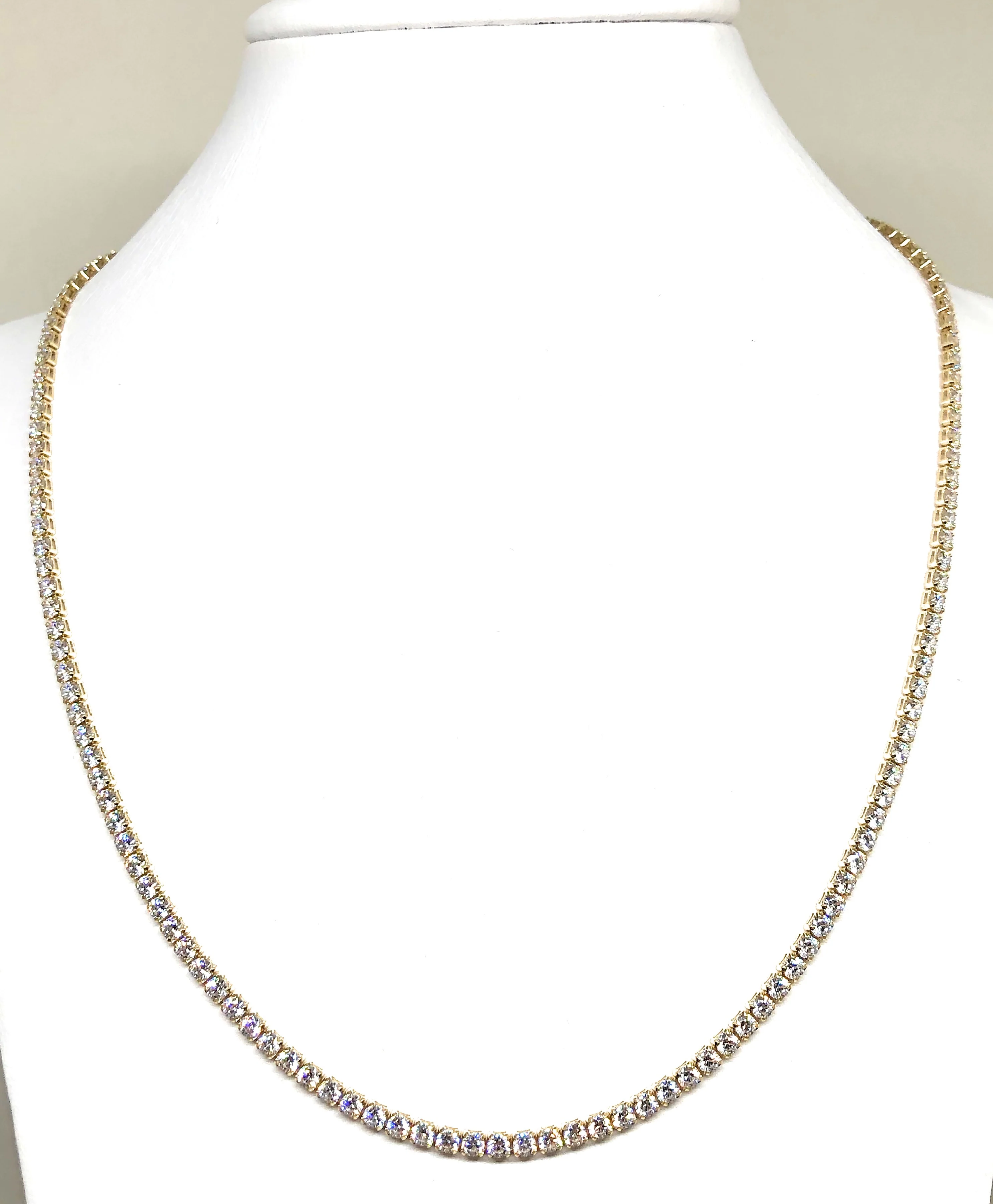 10k Solid Gold Tennis CZ Chain 18-22 inch 3mm - Image 4