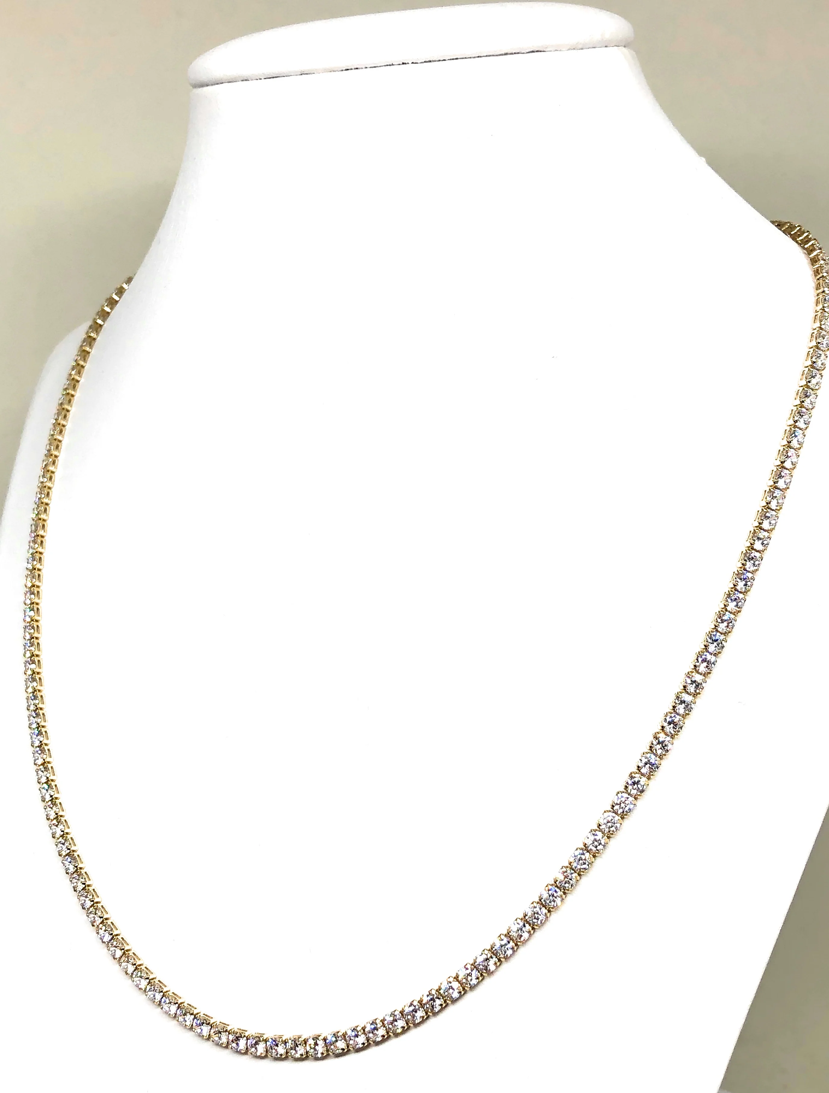 10k Solid Gold Tennis CZ Chain 18-22 inch 3mm - Image 6