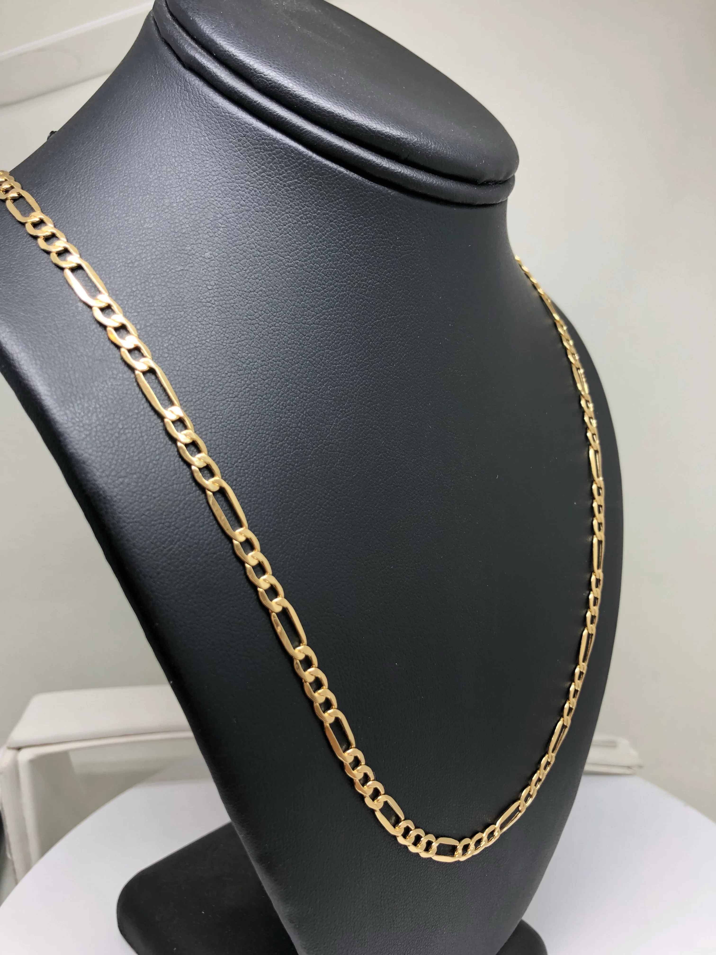 10k Solid Gold Figaro Chain 18-28 inches 4.5mm (Semi-Hollow Style) - Image 5