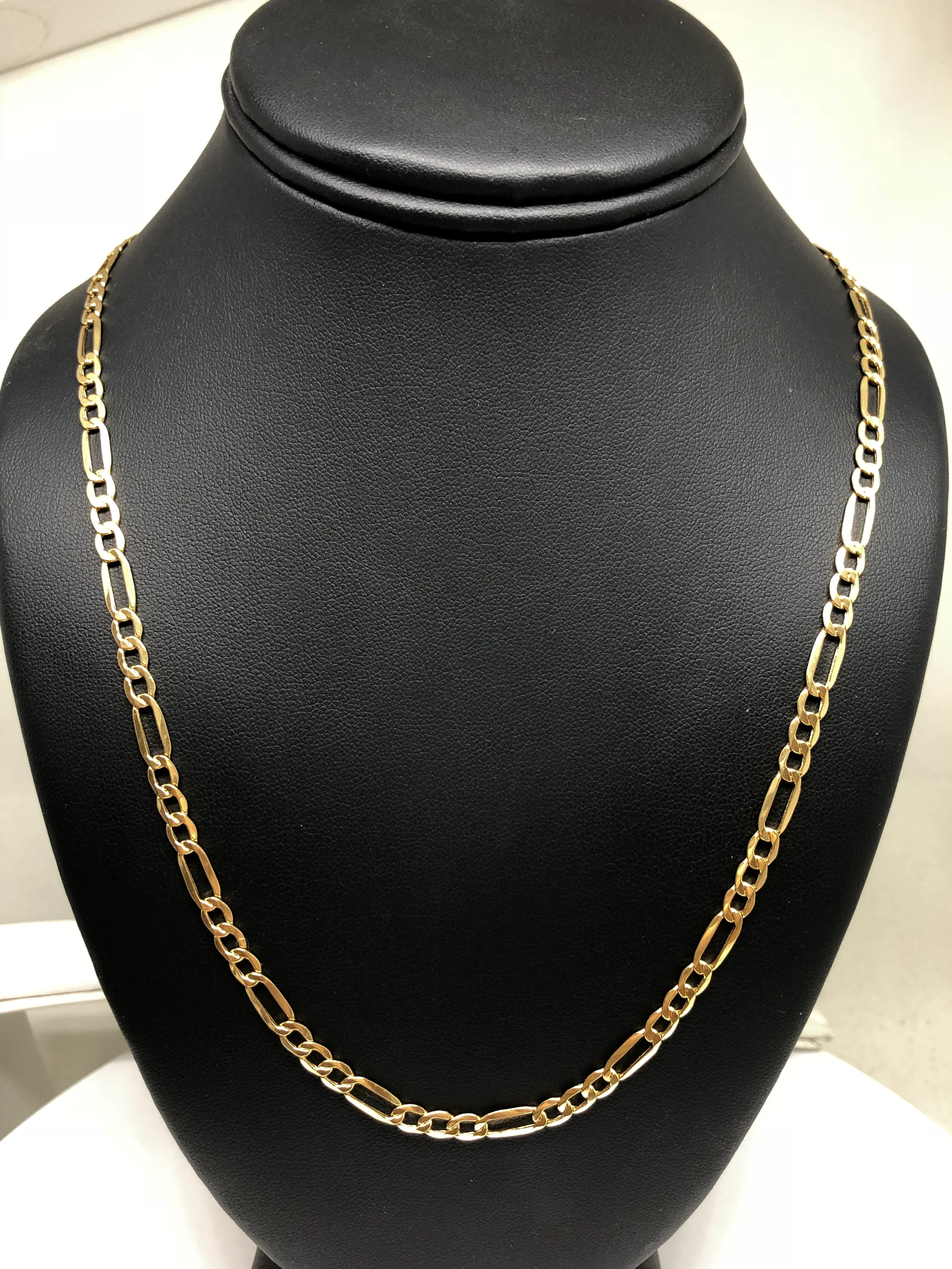10k Solid Gold Figaro Chain 18-28 inches 4.5mm (Semi-Hollow Style) - Image 6
