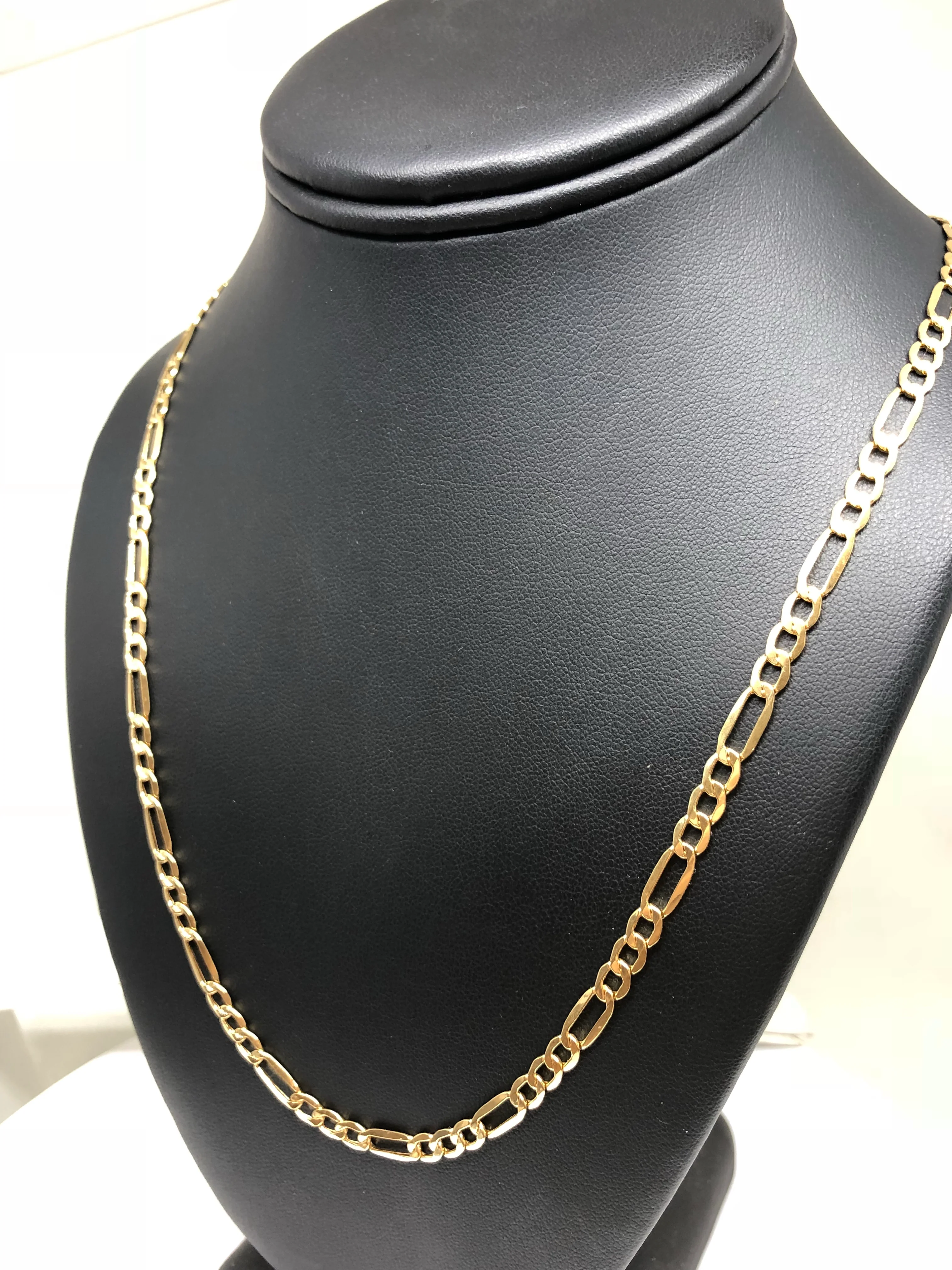 10k Solid Gold Figaro Chain 18-28 inches 4.5mm (Semi-Hollow Style) - Image 7