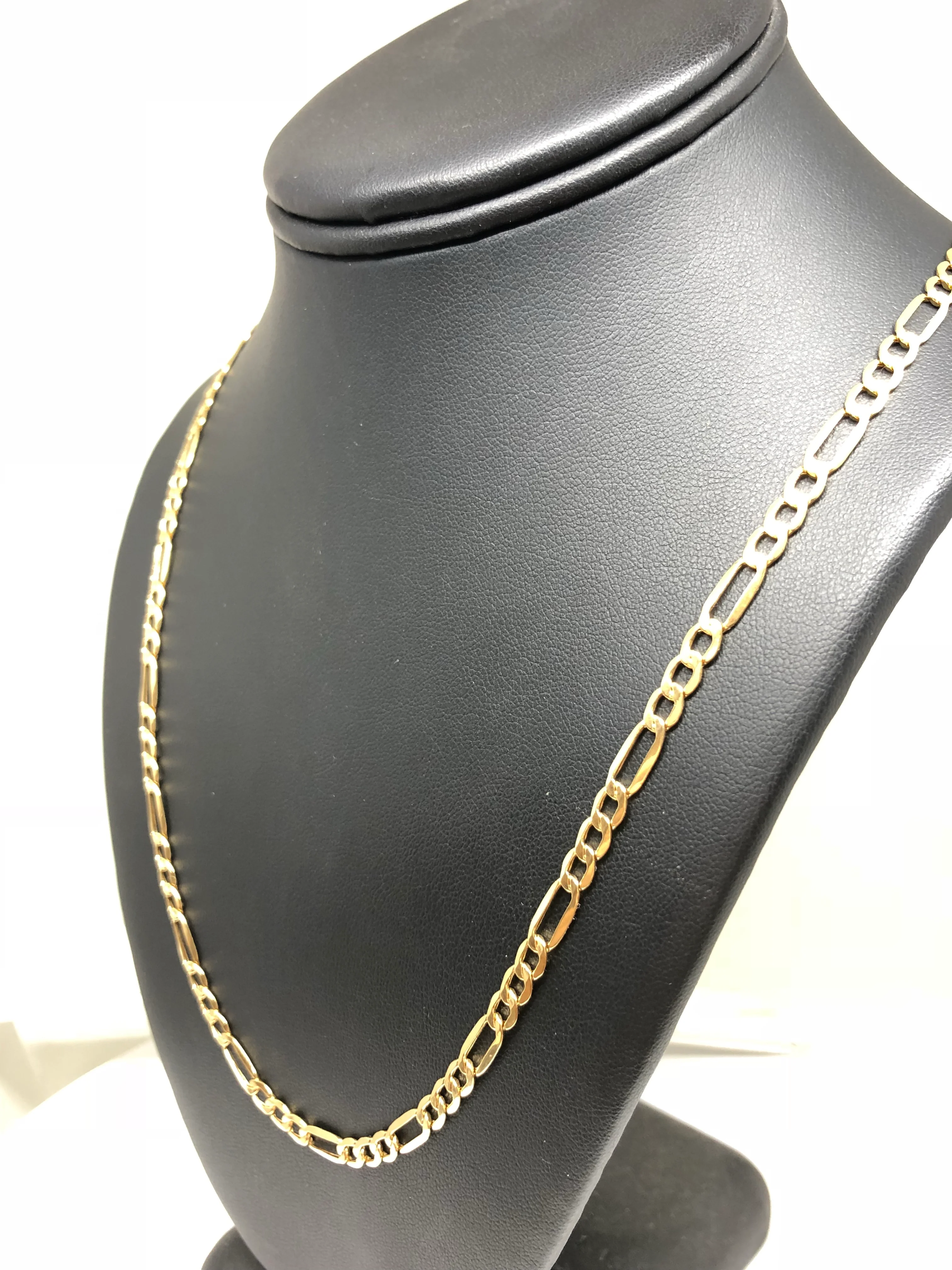 10k Solid Gold Figaro Chain 18-28 inches 4.5mm (Semi-Hollow Style) - Image 8