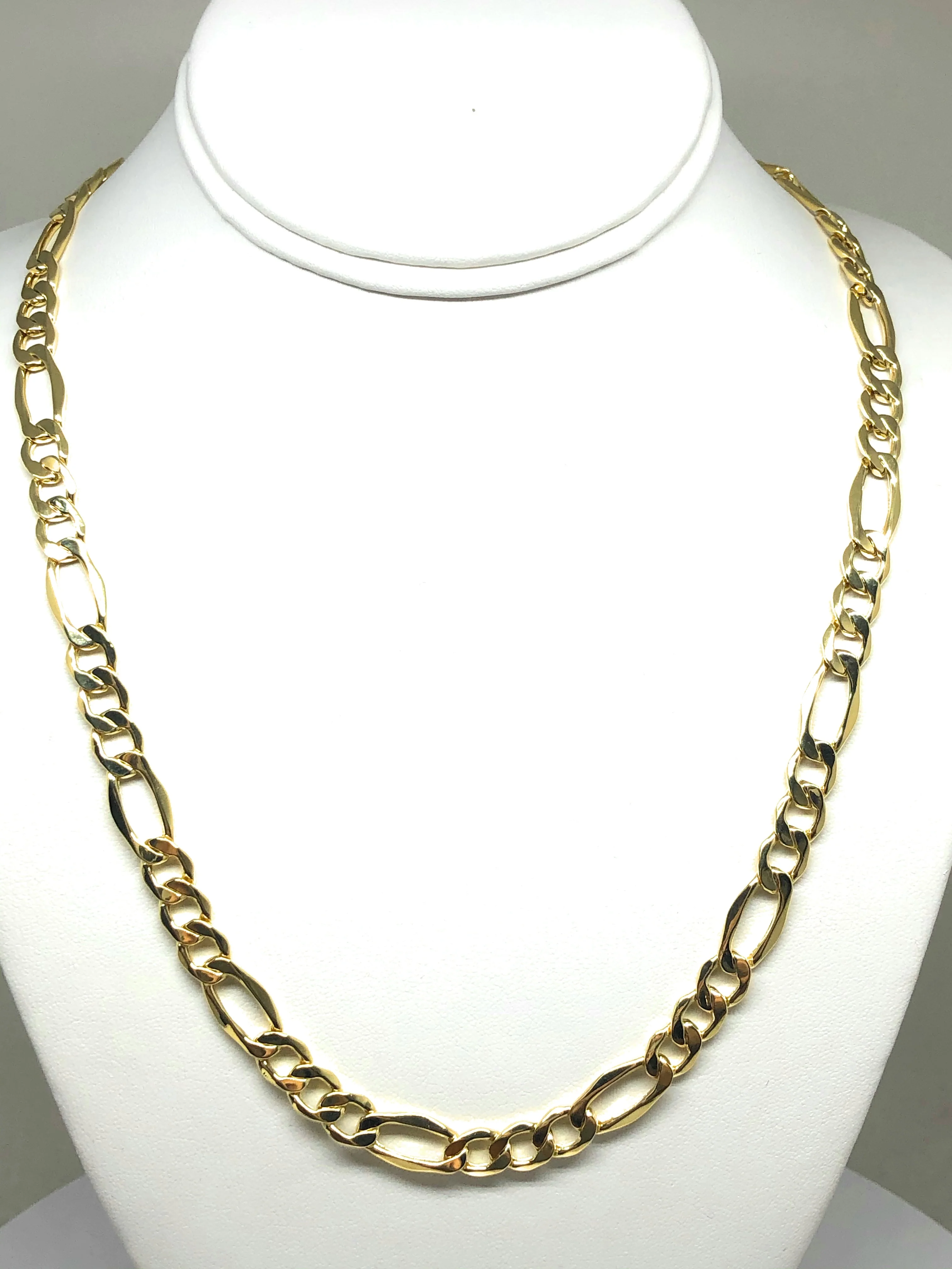 10k Solid Gold Figaro Chain 24-28 inch 8.7mm (Semi-Hollow Style) (17-21g) - Image 4