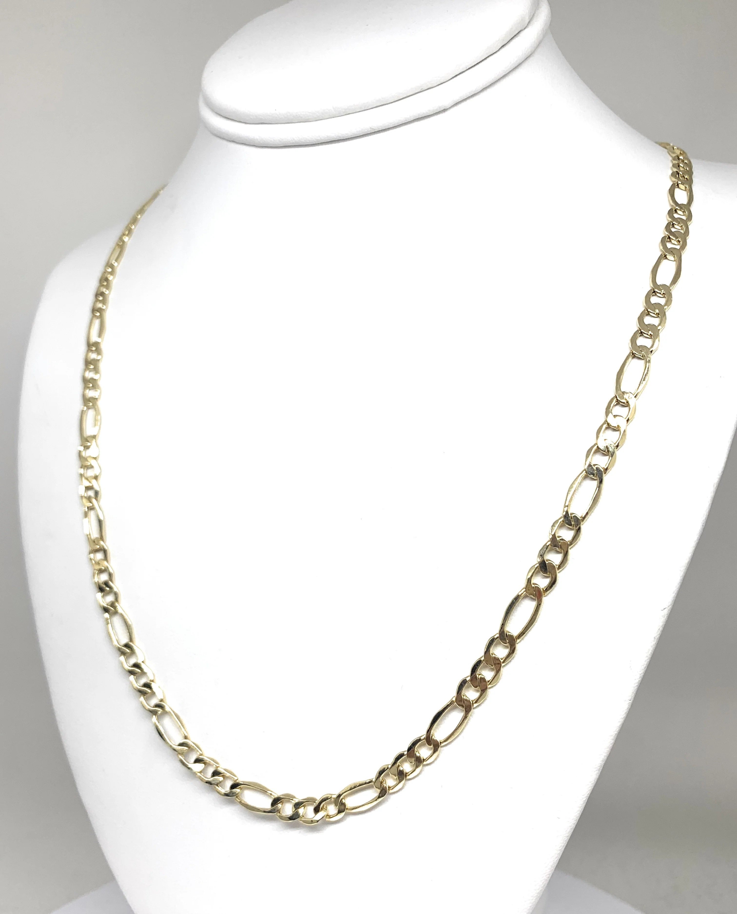 10k Solid Gold Figaro Chain 18-26 inch 5.3mm (Semi-Hollow Style) - Image 7