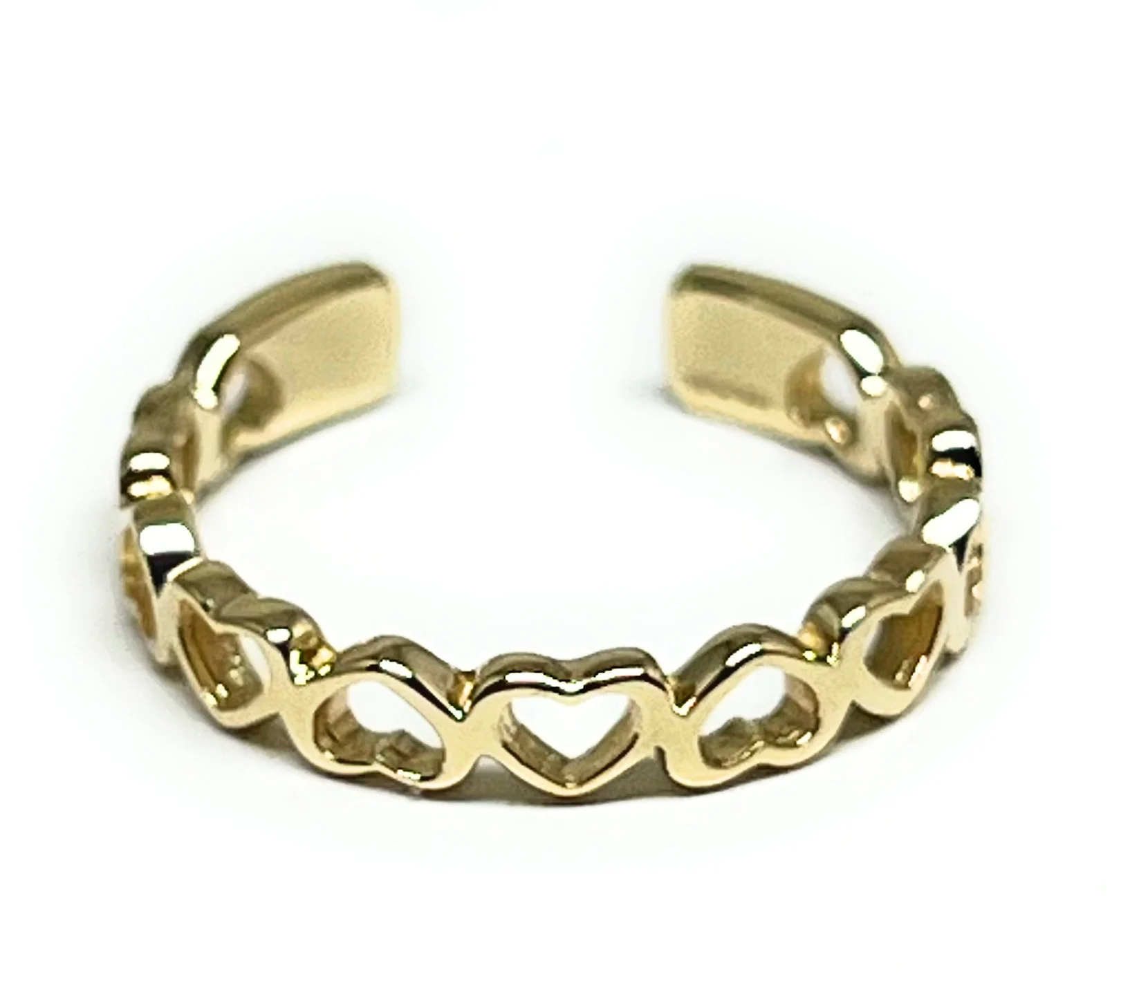 10k Solid Gold Hearts Band TOE Ring (FC 309)