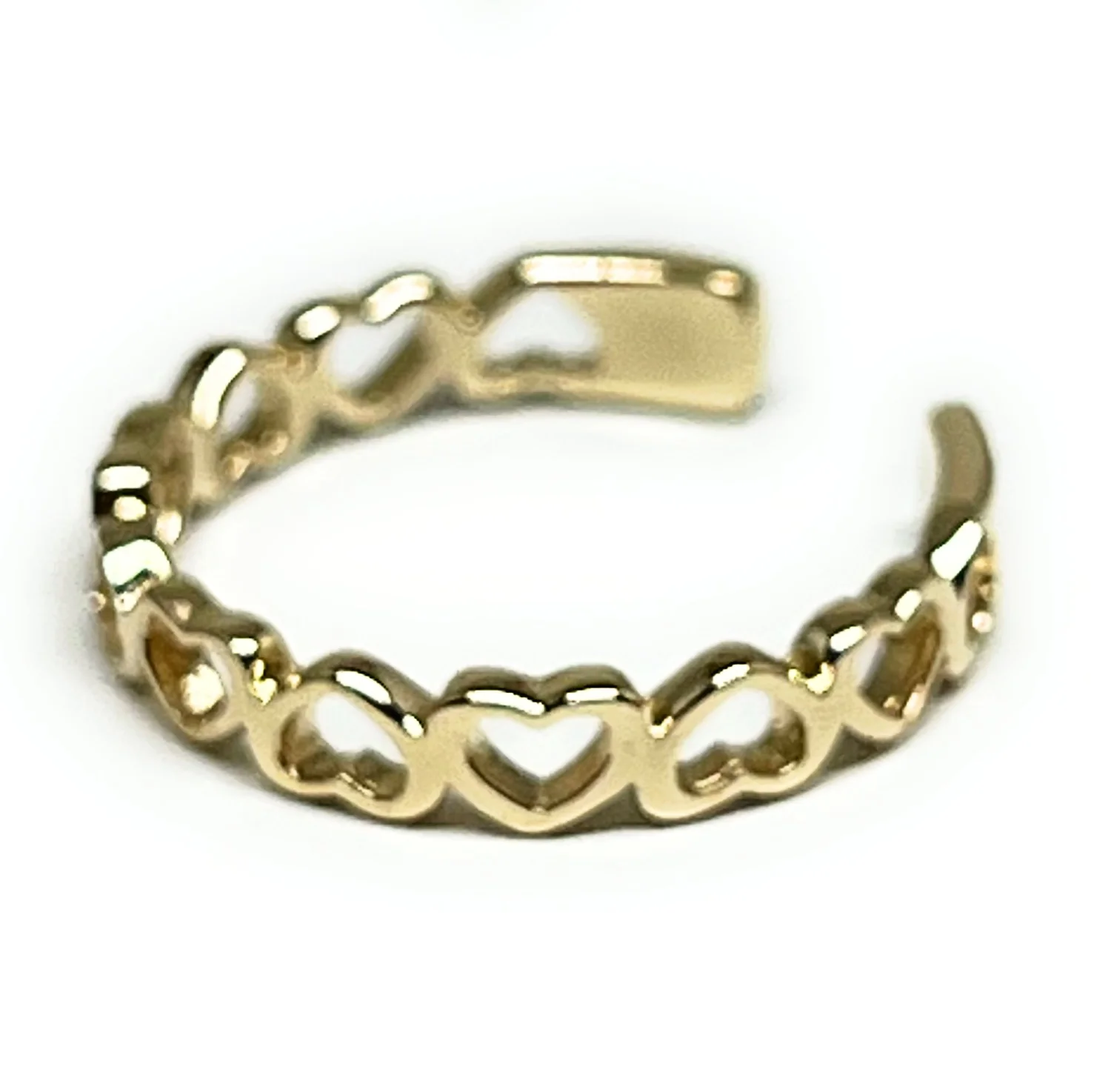 10k Solid Gold Hearts Band TOE Ring (FC 309) - Image 2