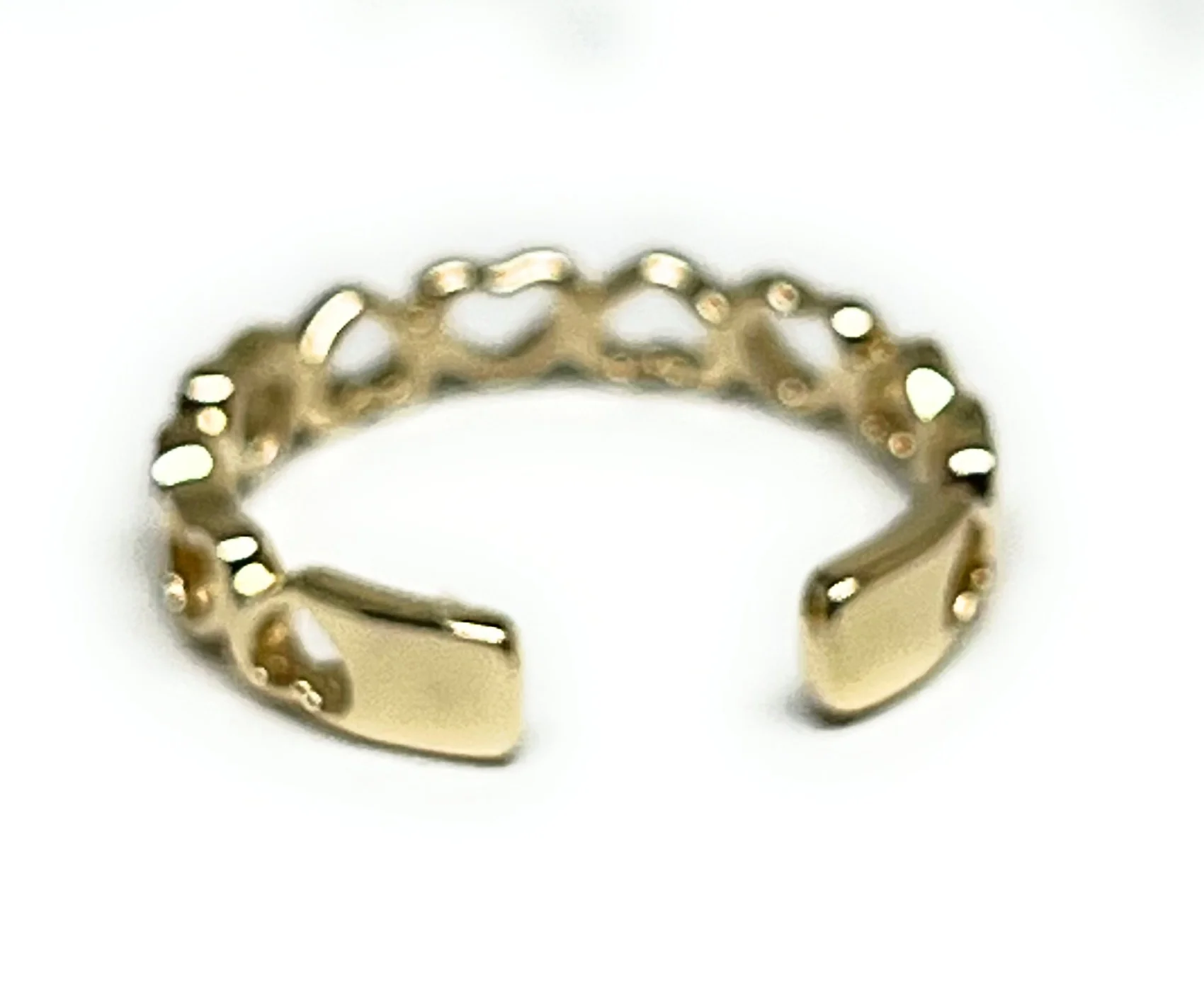 10k Solid Gold Hearts Band TOE Ring (FC 309) - Image 3