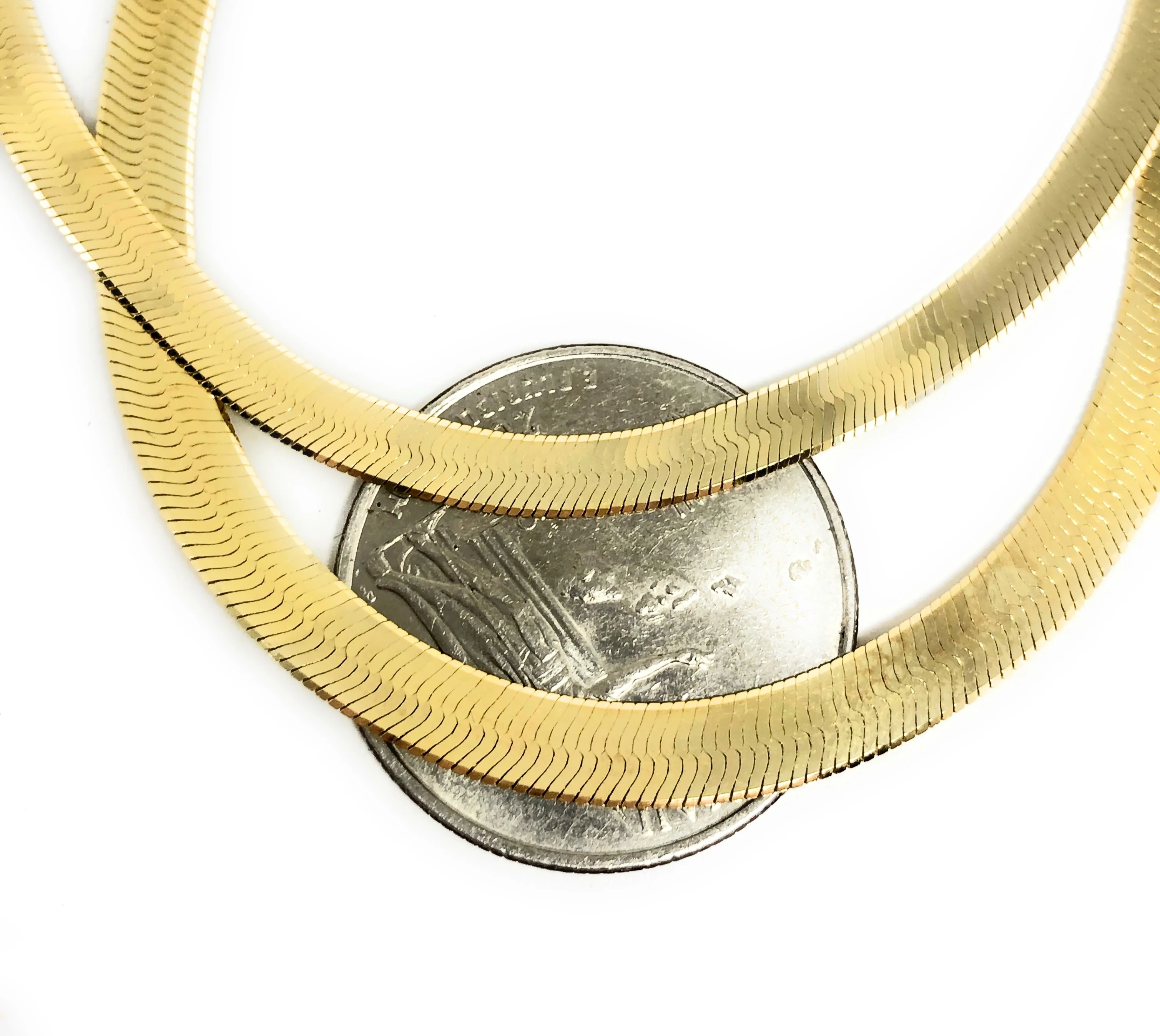 10k Solid Gold Herringbone Brracelet 7-8 inch 3-4.5mm - Image 6