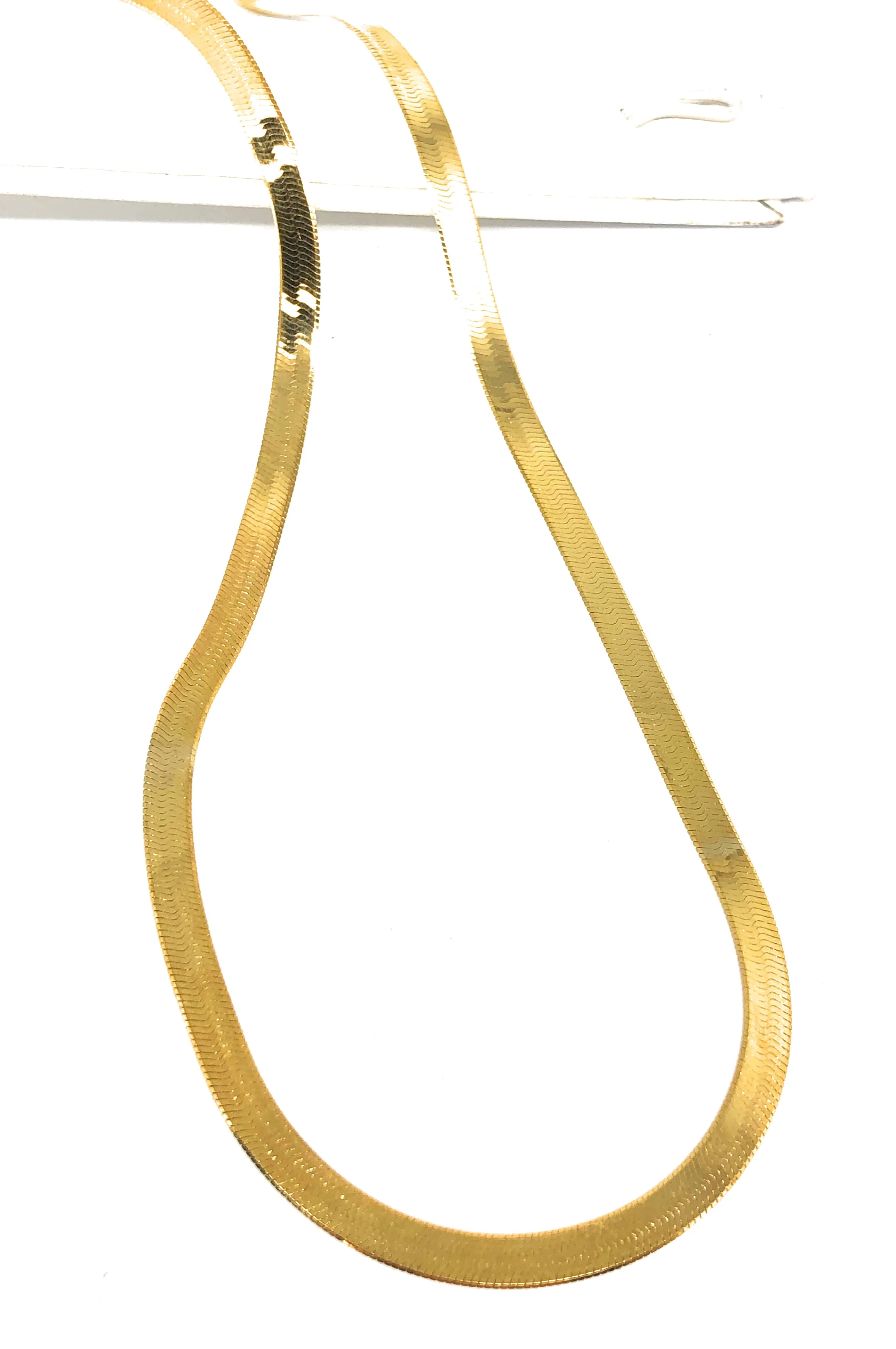 10k Solid Gold Herringbone Classic Chain 16-24 inch 3-4.5mm - Image 8
