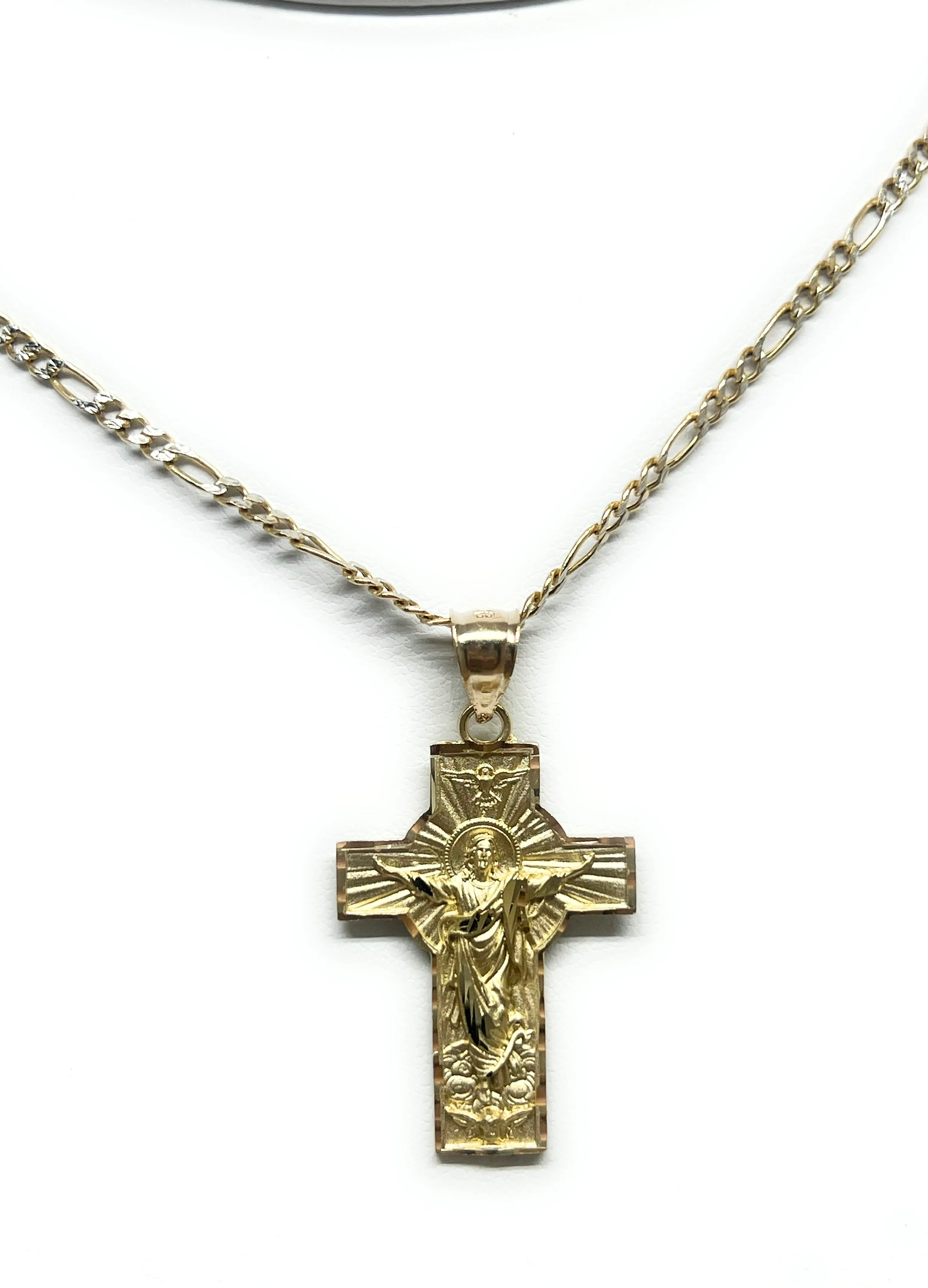 10k Solid Gold Jesus Cross Pendant Necklace Crucifix (SM,MED, LG) - Image 5