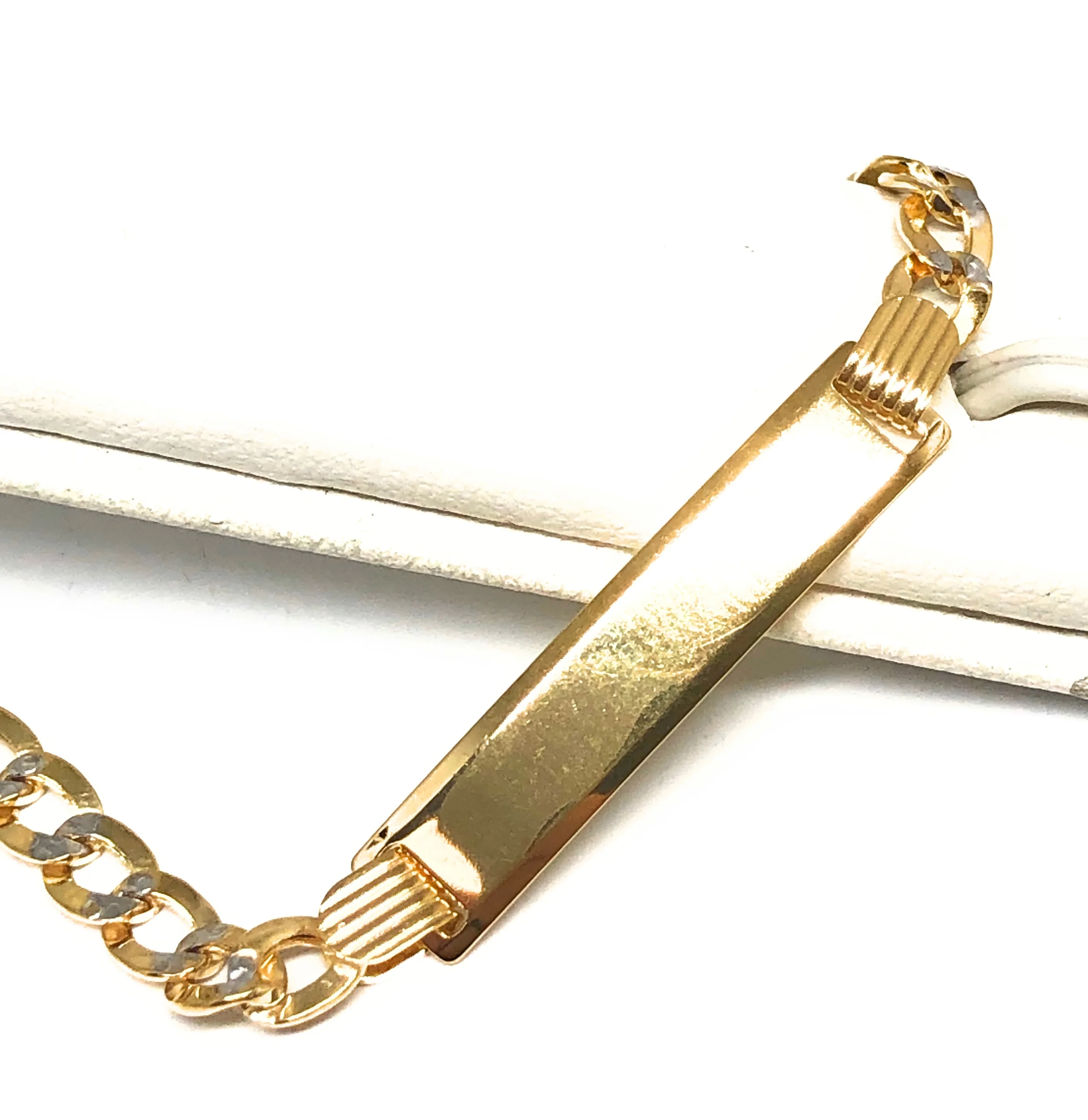 10k Solid Gold Kids 0-8 ID Cuban Link Brracelet 6 inch length 4.5MM Width (Free Engraving, Email us name!) - Image 2