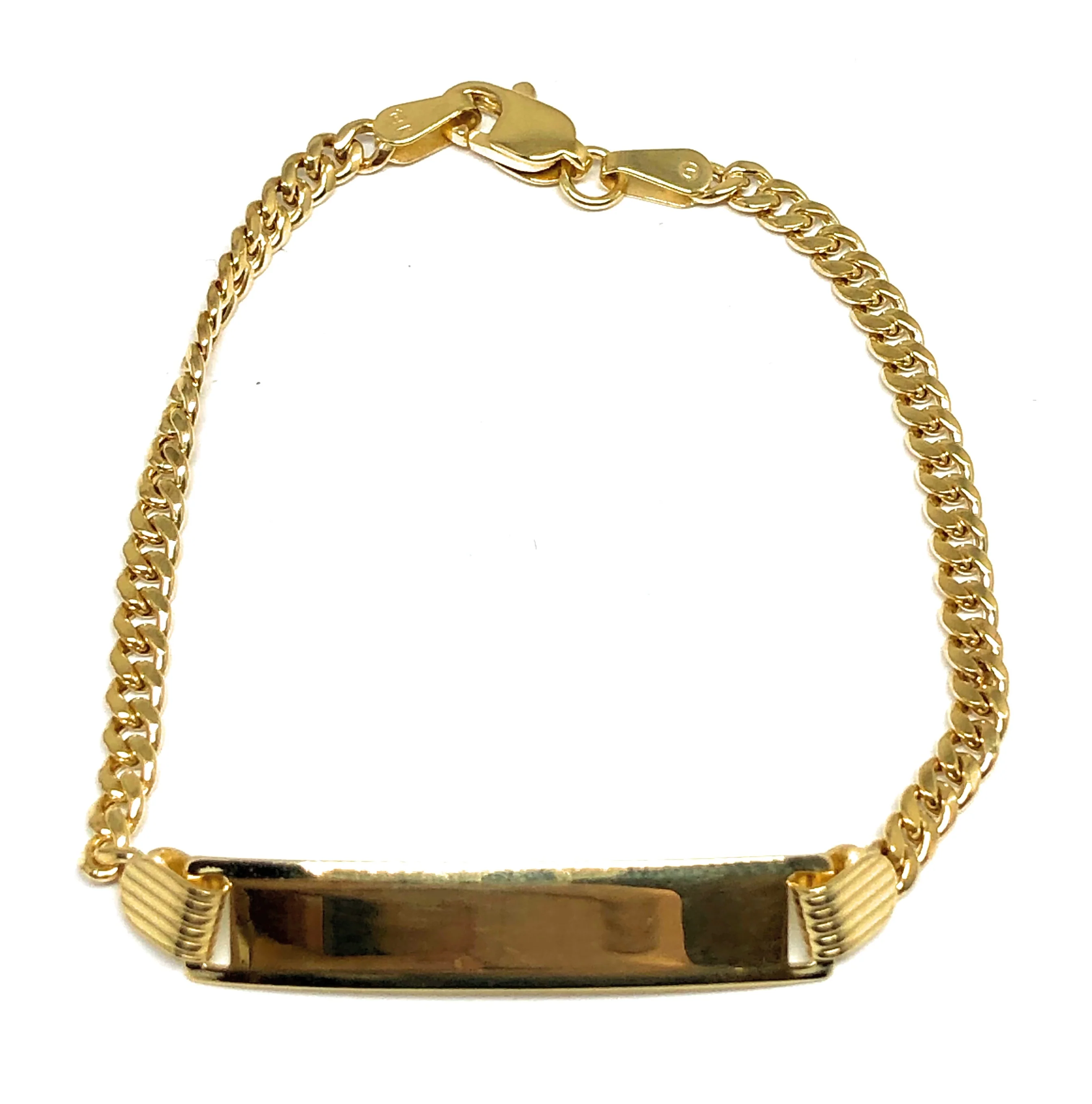 14k Solid Gold Kids 0-8 ID Brracelet 6.2 inch length 2.5MM Width (Free Engraving, Email us name!) - Image 3