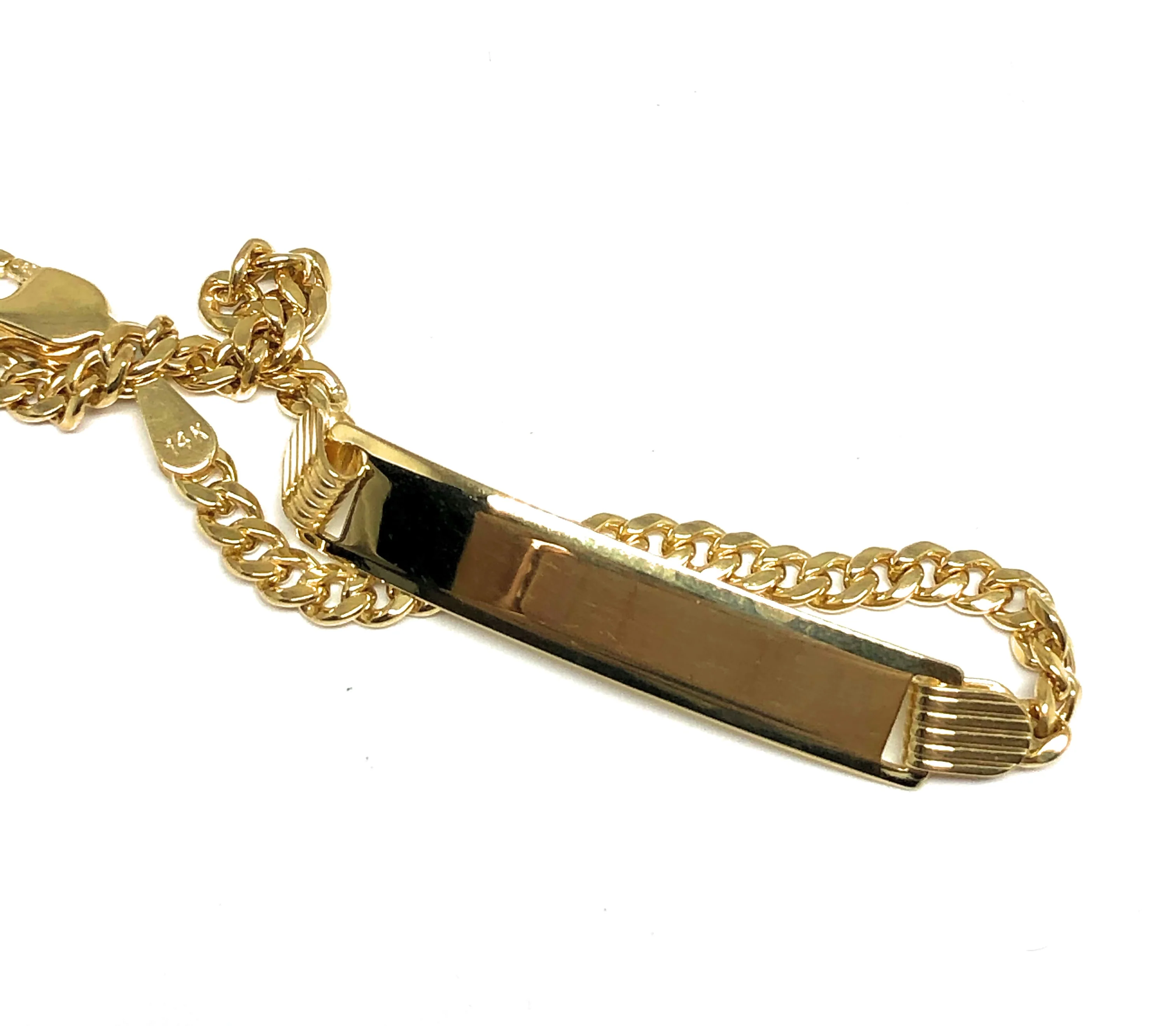 14k Solid Gold Kids 0-8 ID Brracelet 6.2 inch length 2.5MM Width (Free Engraving, Email us name!) - Image 4