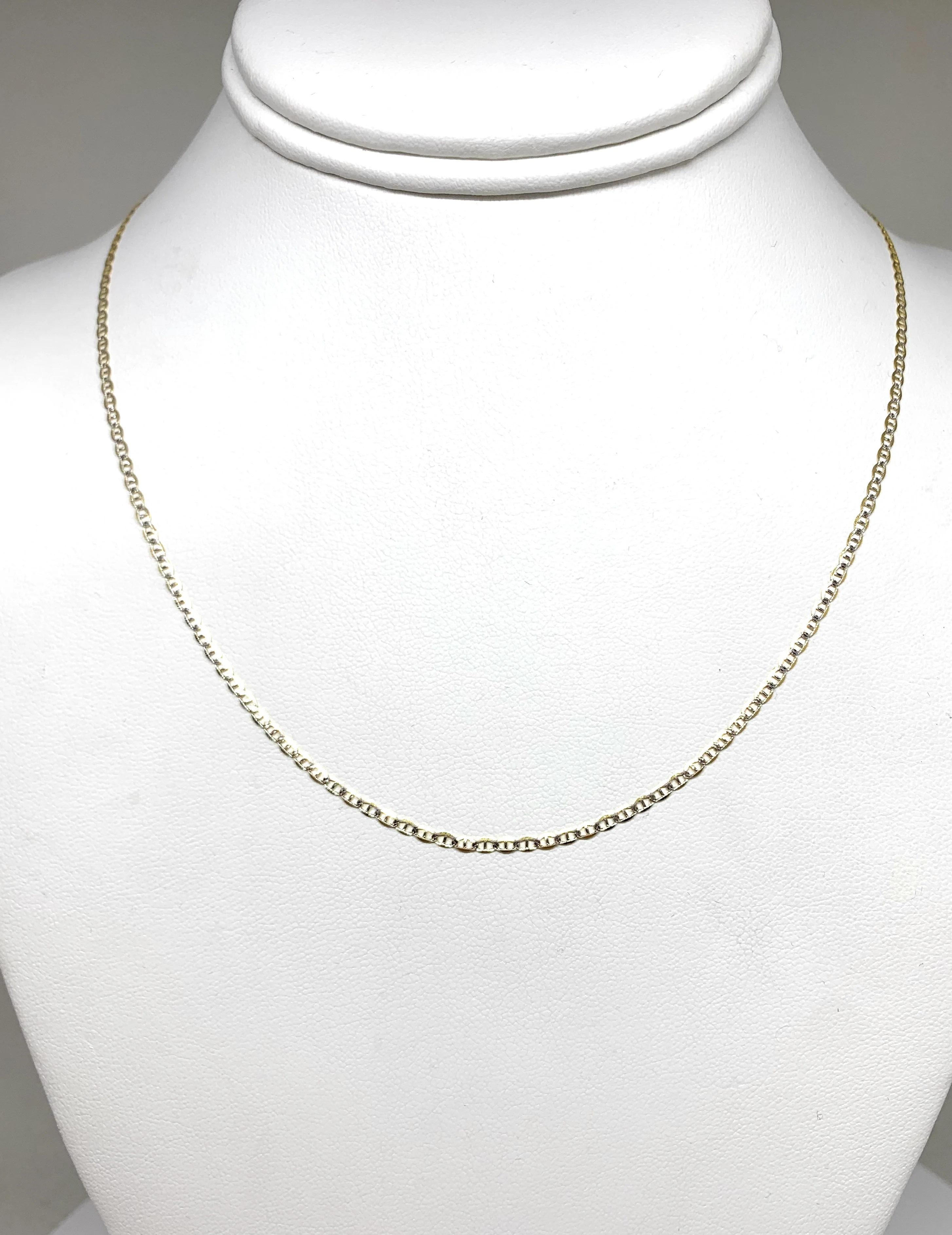 10k Solid Gold Mariner Link Chain 16-24 inches 2MM (Semi-Hollow Style) - Image 3