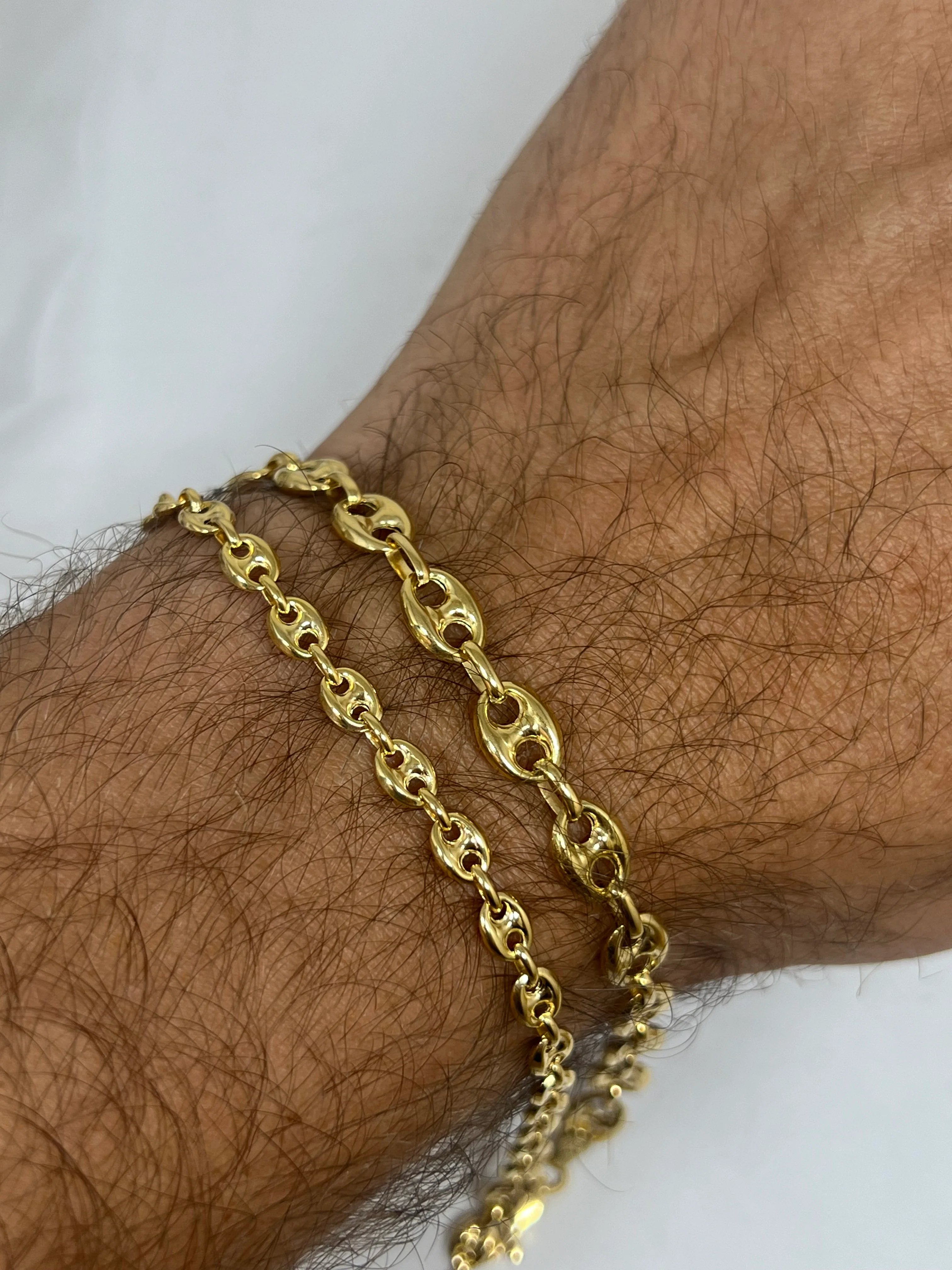 10k Solid Gold Mariner PUFF LINK Braacelet 7-8 inch 4.5-6.5MM (Semi-Hollow Style) - Image 6