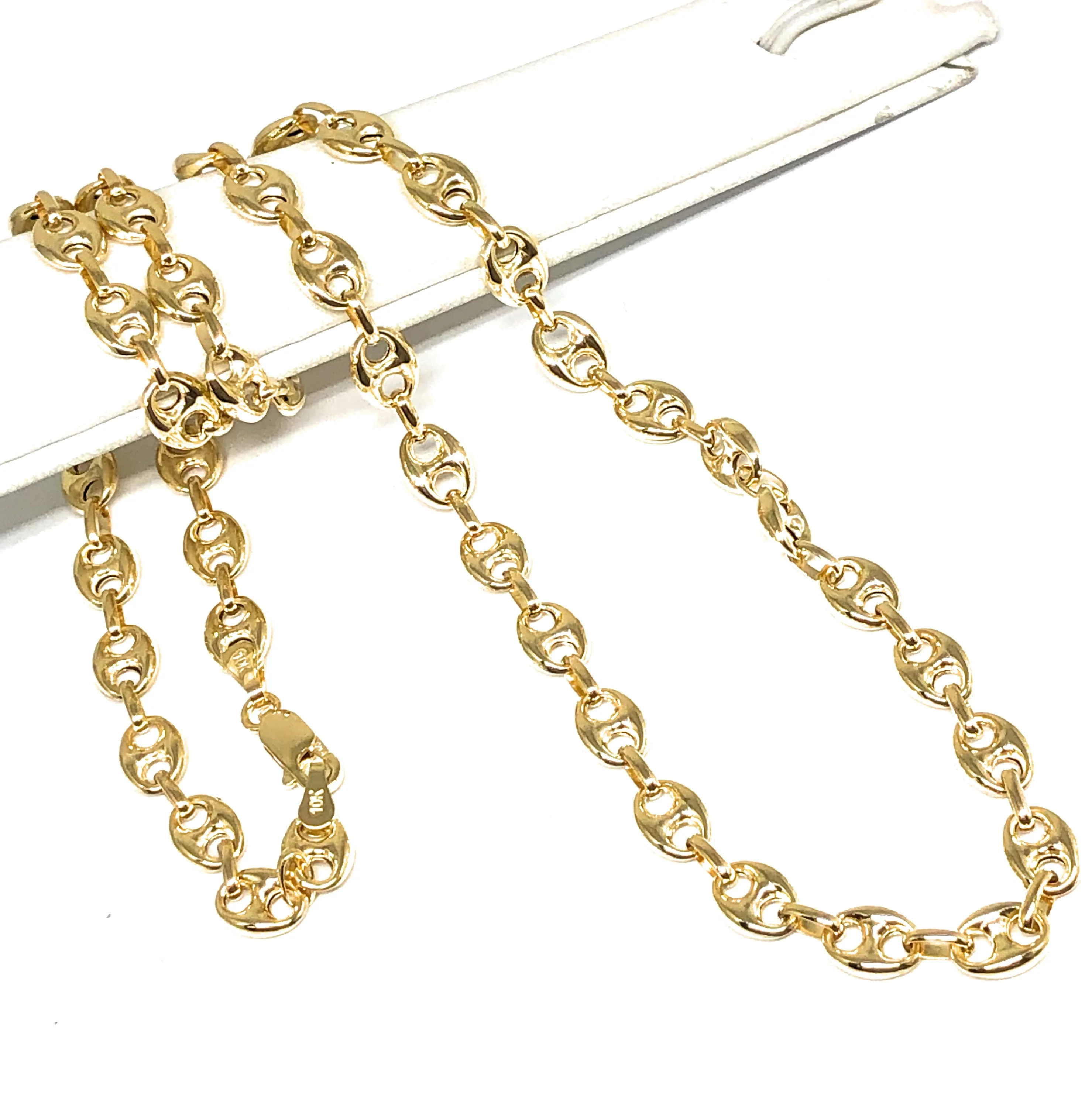 10k Solid Gold Mariner PUFF LINK Chain 18-24 inches 6.5MM (Semi-Hollow Style) - Image 3