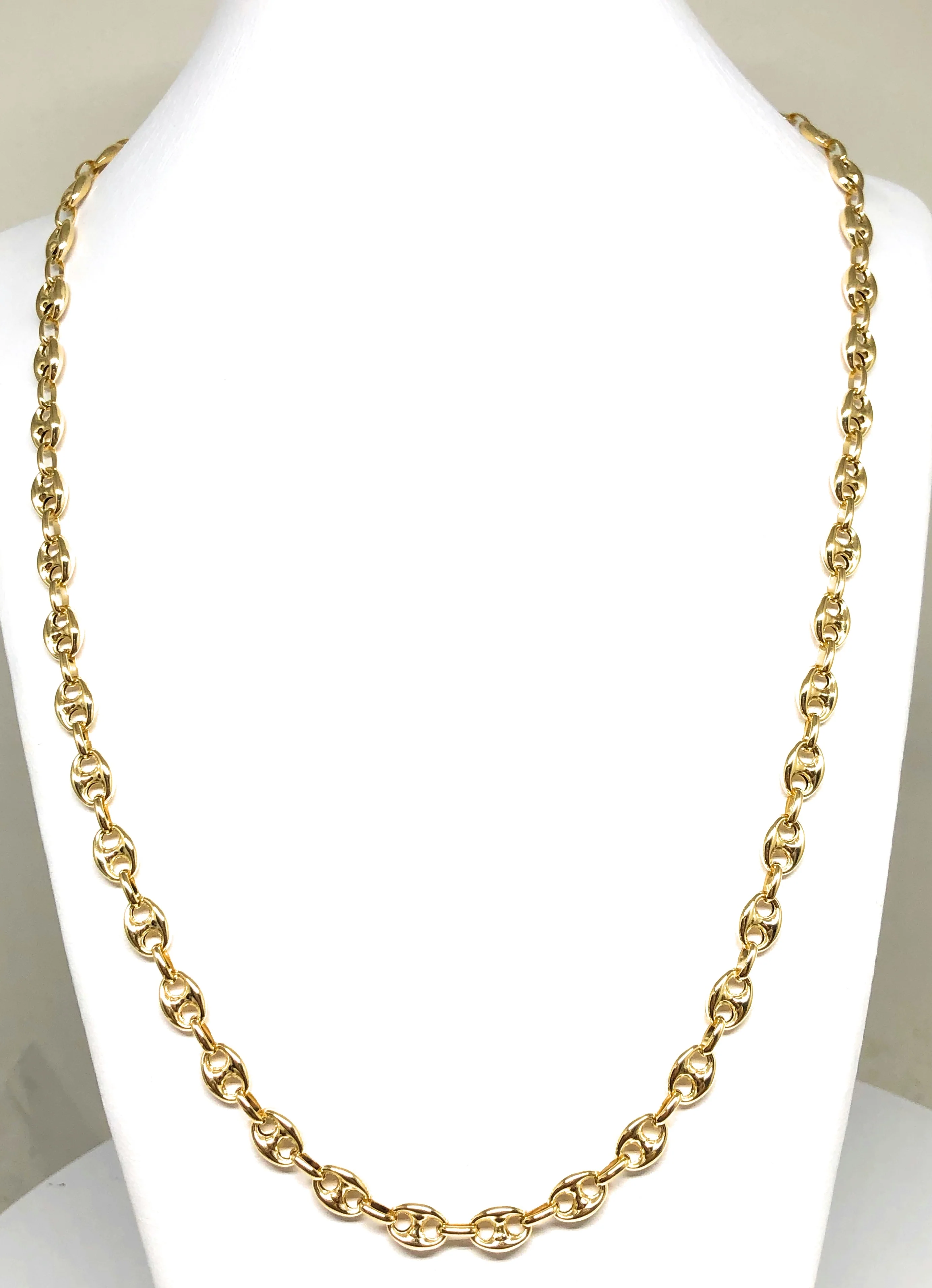 10k Solid Gold Mariner PUFF LINK Chain 18-24 inches 6.5MM (Semi-Hollow Style) - Image 4