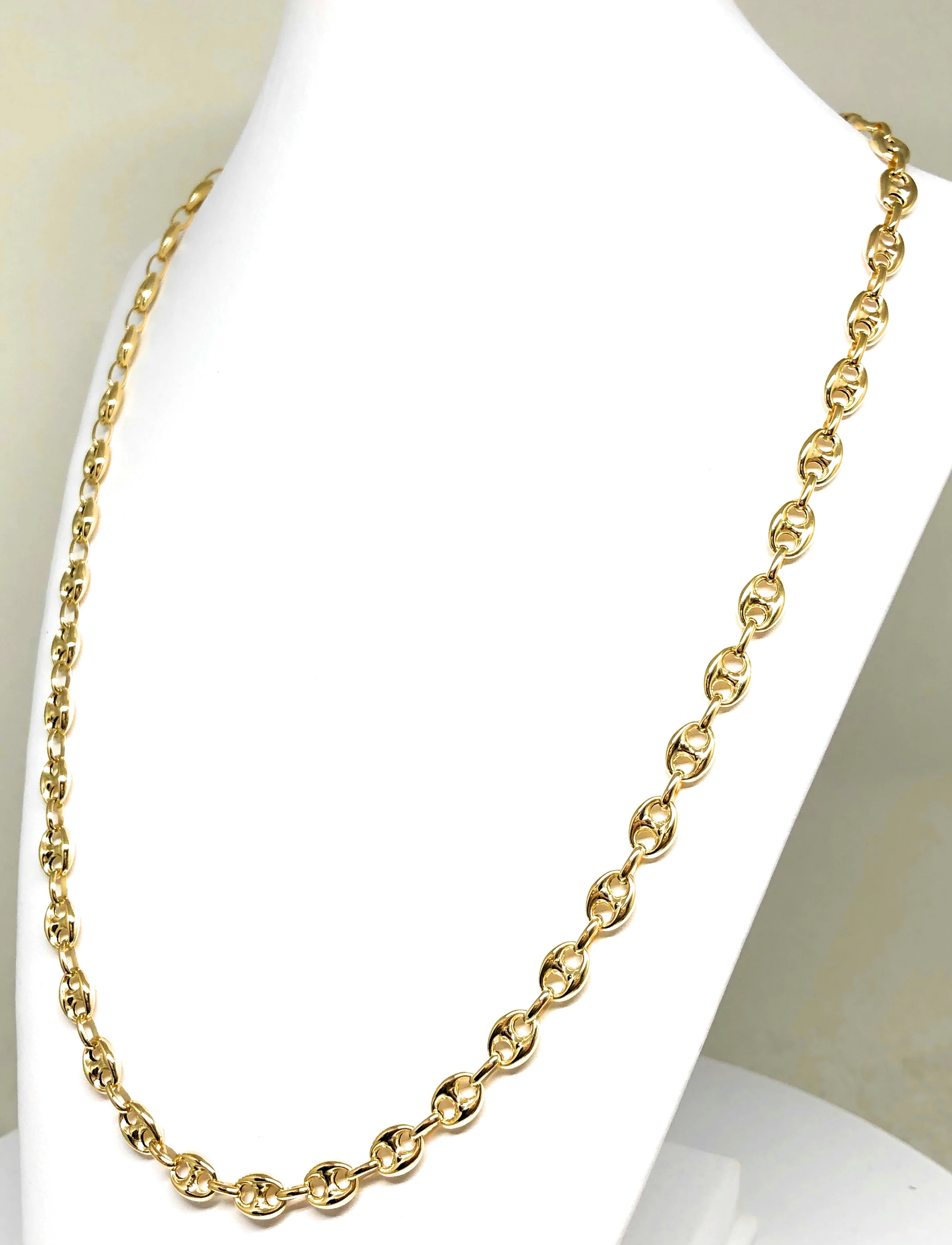 10k Solid Gold Mariner PUFF LINK Chain 18-24 inches 6.5MM (Semi-Hollow Style) - Image 6