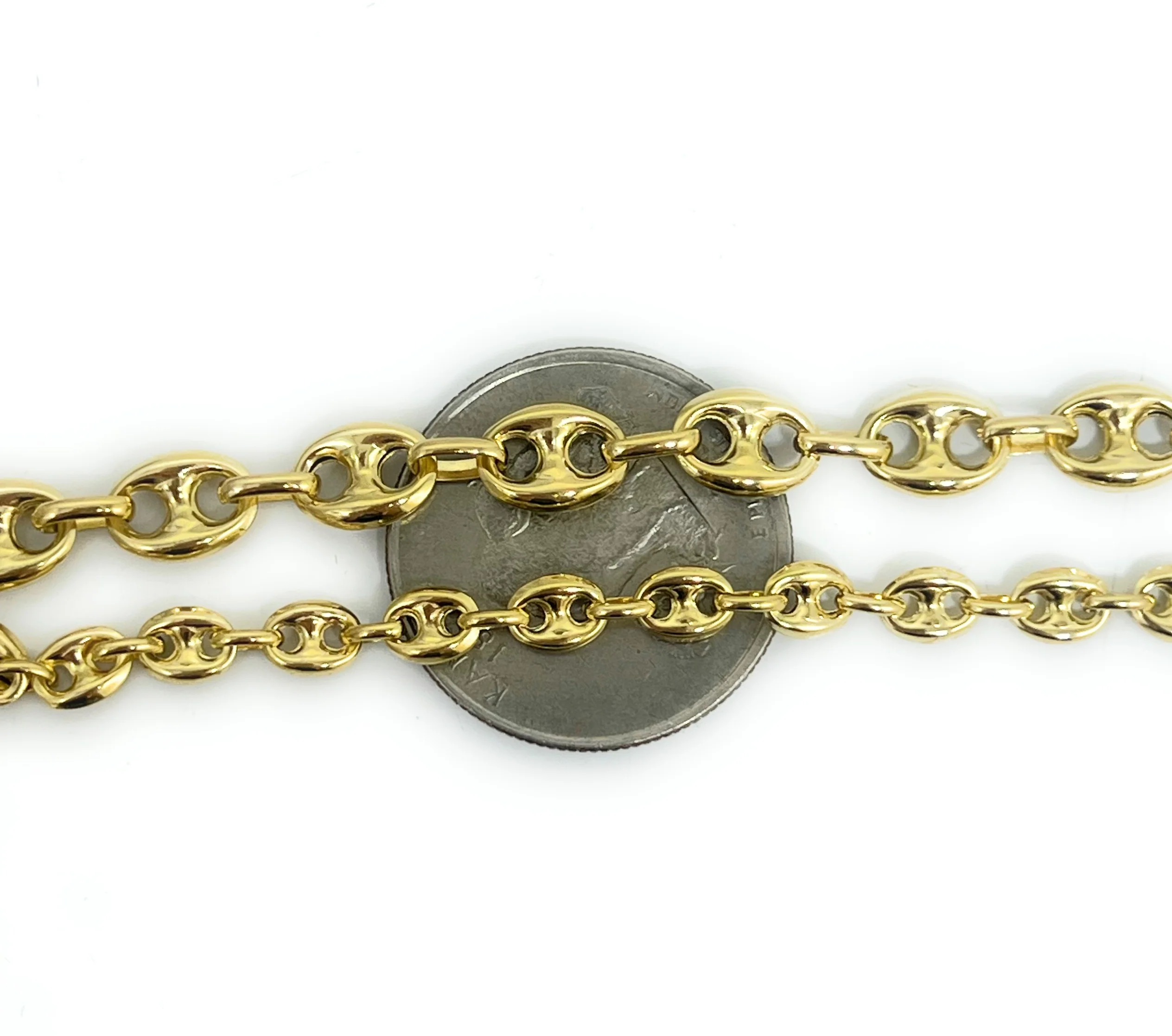 10k Solid Gold Mariner PUFF LINK Chain 18-24 inches 6.5MM (Semi-Hollow Style) - Image 7