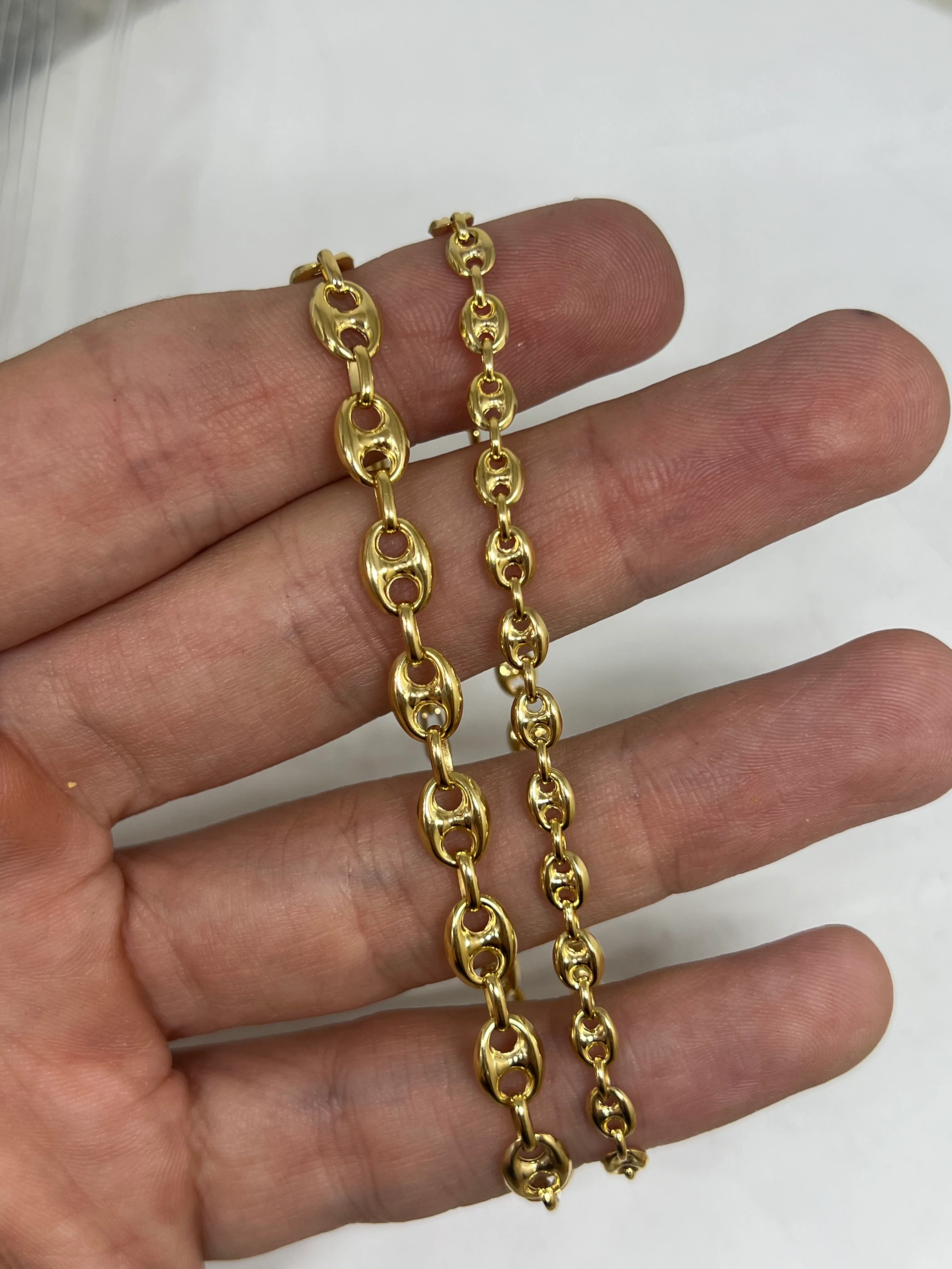 10k Solid Gold Mariner PUFF LINK Chain 18-24 inches 6.5MM (Semi-Hollow Style) - Image 8