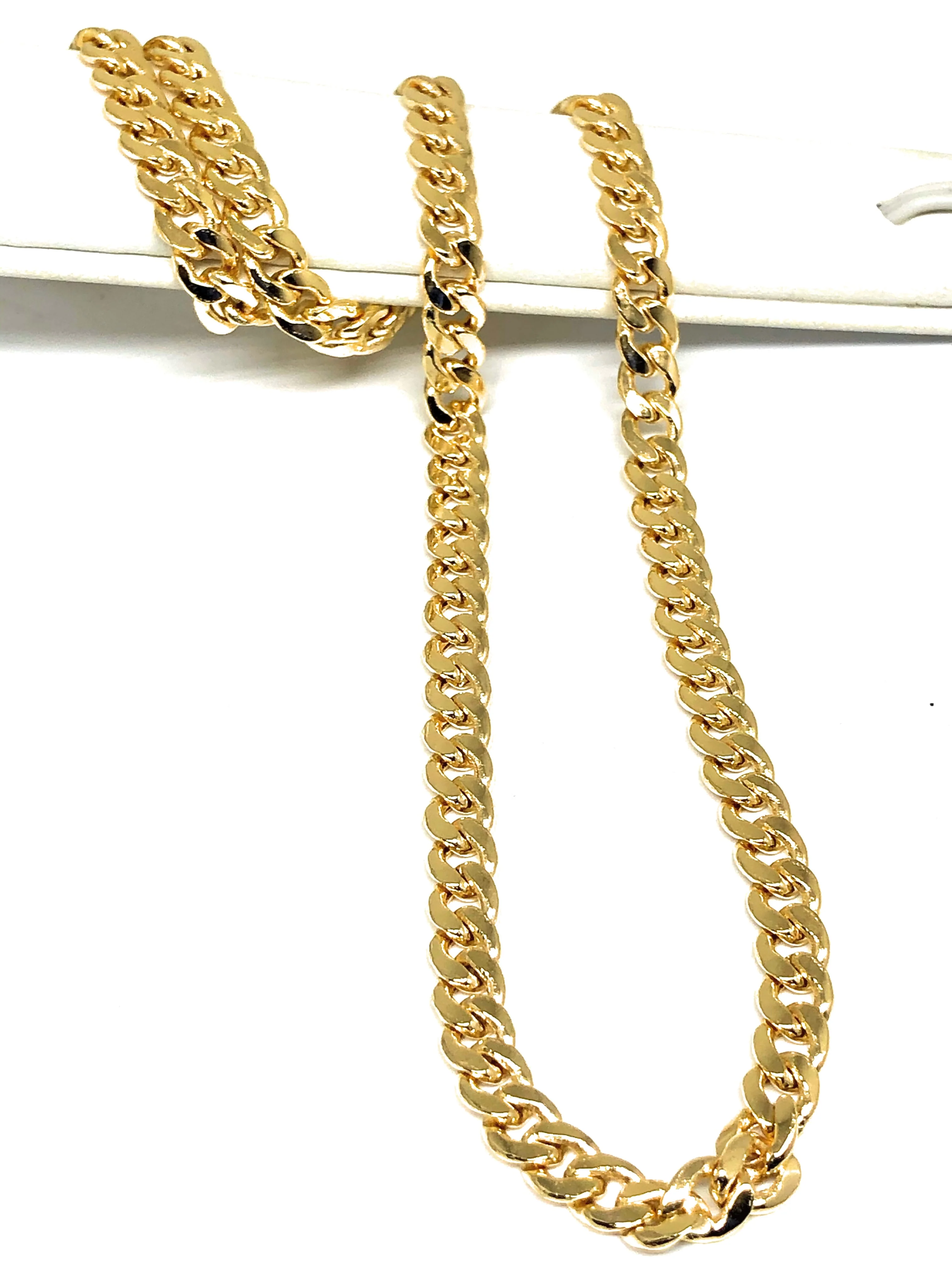 10k Solid Gold Miami Cuban Link Chain 18-26 inches 6mm (Semi-Hollow) 16-23g