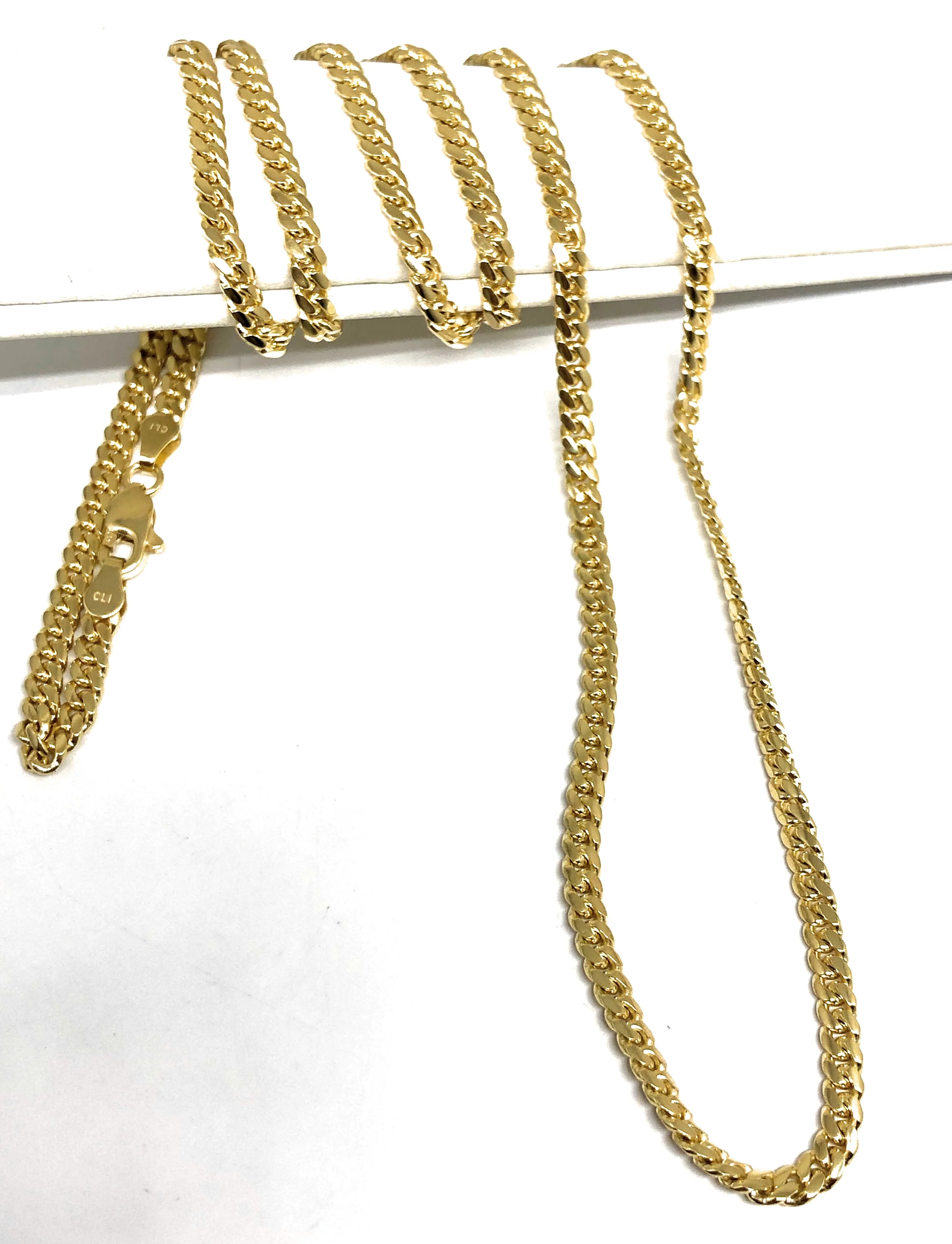 10k Solid Gold Miami Cuban Link Chain 20,26 inches 3.2mm (Full Solid Style) 17-20g