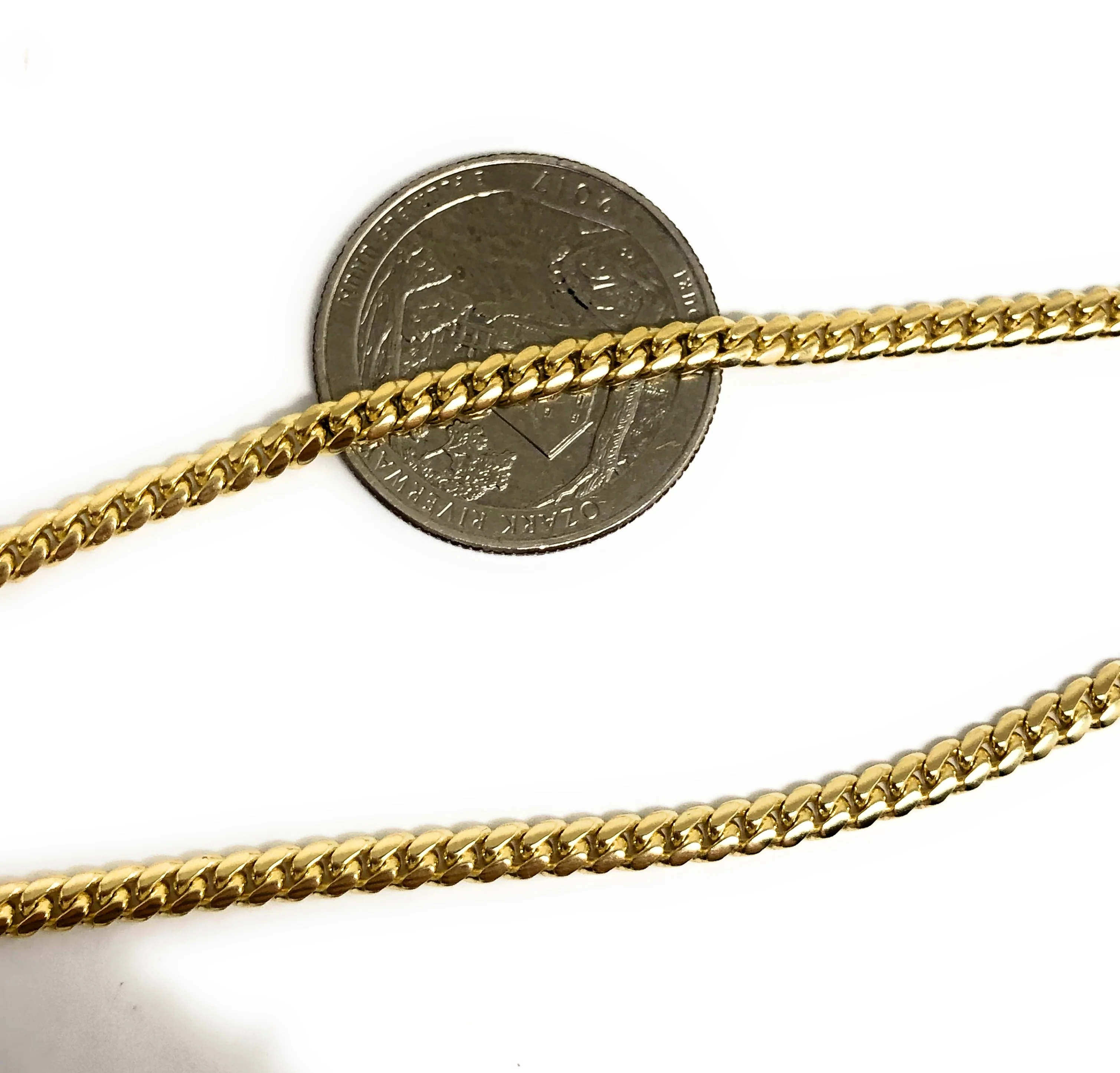10k Solid Gold Miami Cuban Link Chain 20,26 inches 3.2mm (Full Solid Style) 17-20g - Image 3