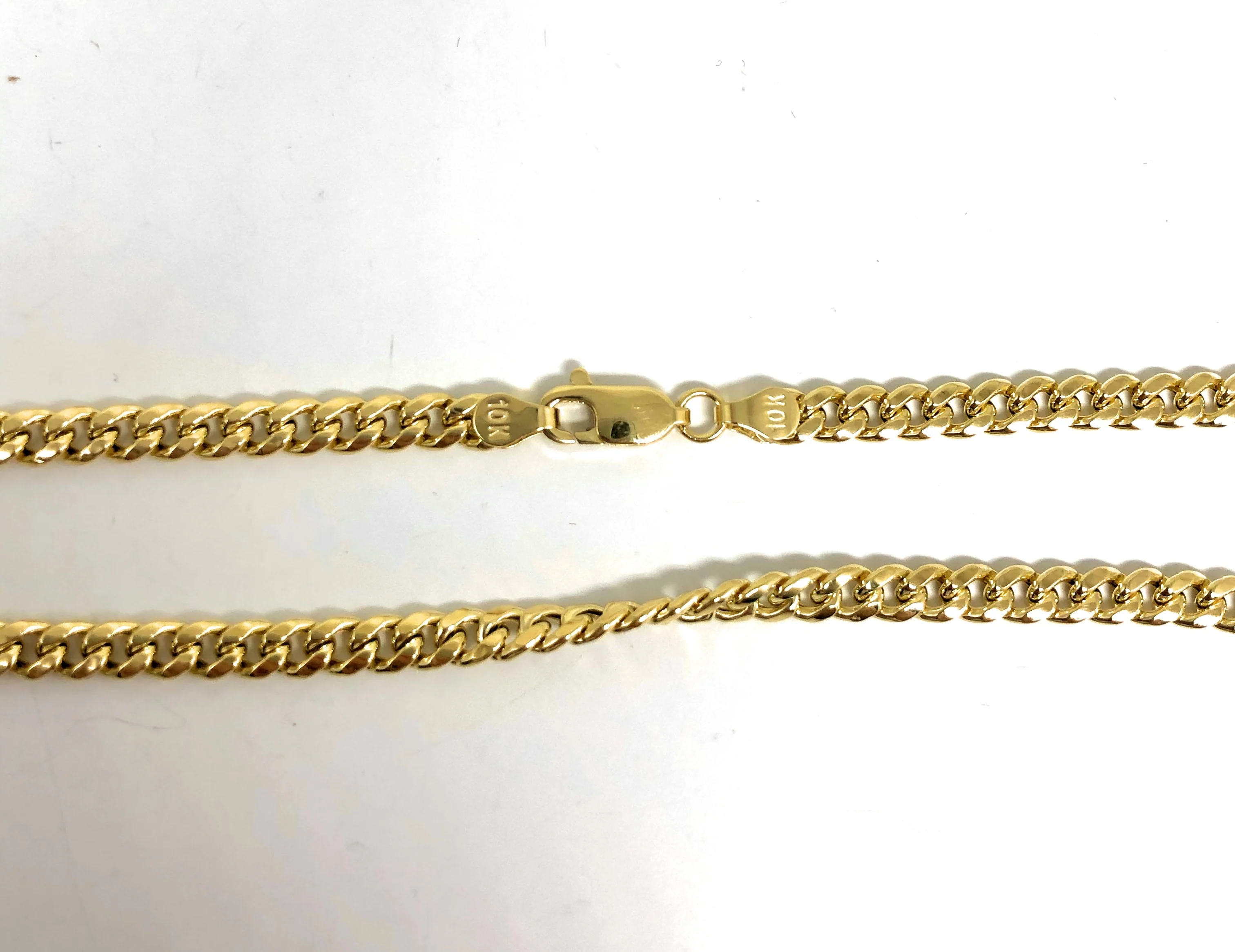 10k Solid Gold Miami Cuban Link Chain 18-30 inches 4.3mm (Semi-Hollow Style) (9-15g) - Image 4